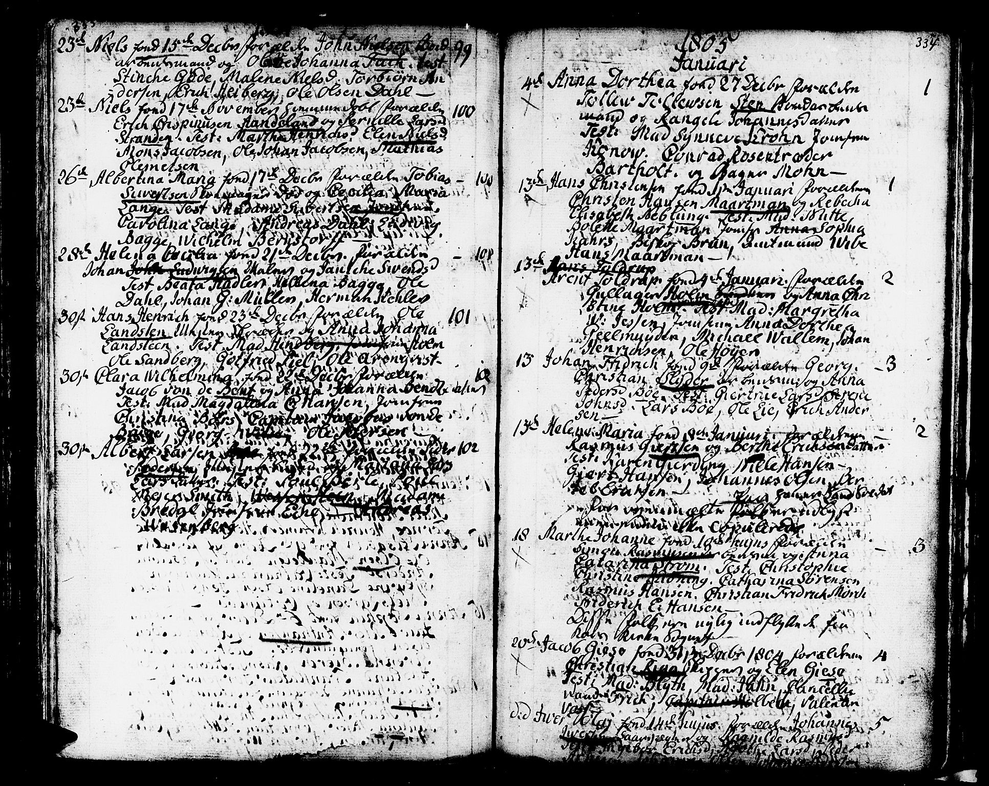 Domkirken sokneprestembete, SAB/A-74801/H/Haa/L0004: Parish register (official) no. A 4, 1763-1820, p. 333-334