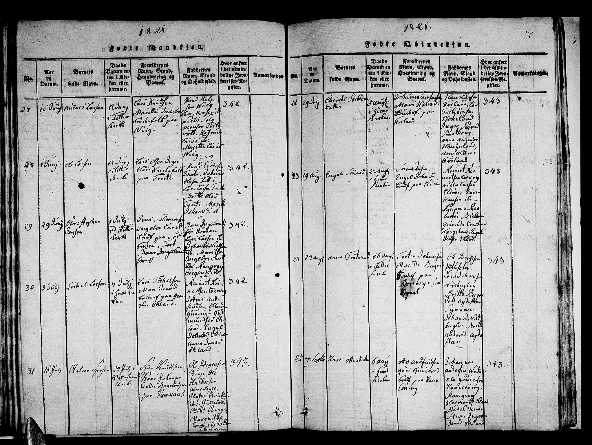 Stord sokneprestembete, AV/SAB-A-78201/H/Haa: Parish register (official) no. A 5, 1816-1825, p. 72