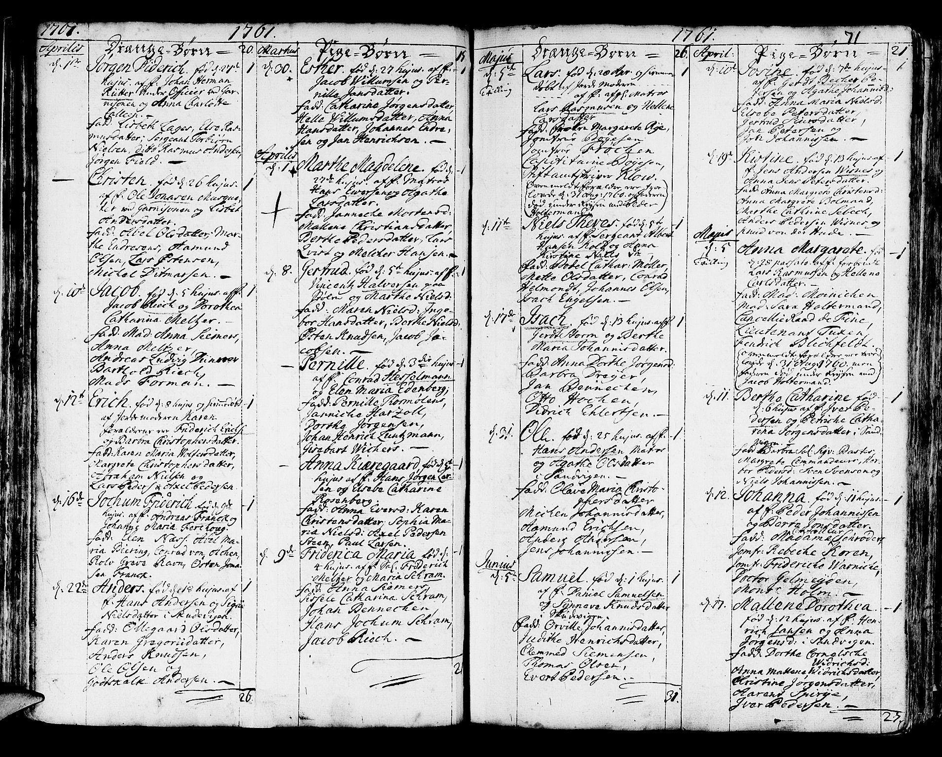 Korskirken sokneprestembete, SAB/A-76101/H/Haa/L0005: Parish register (official) no. A 5, 1751-1789, p. 71