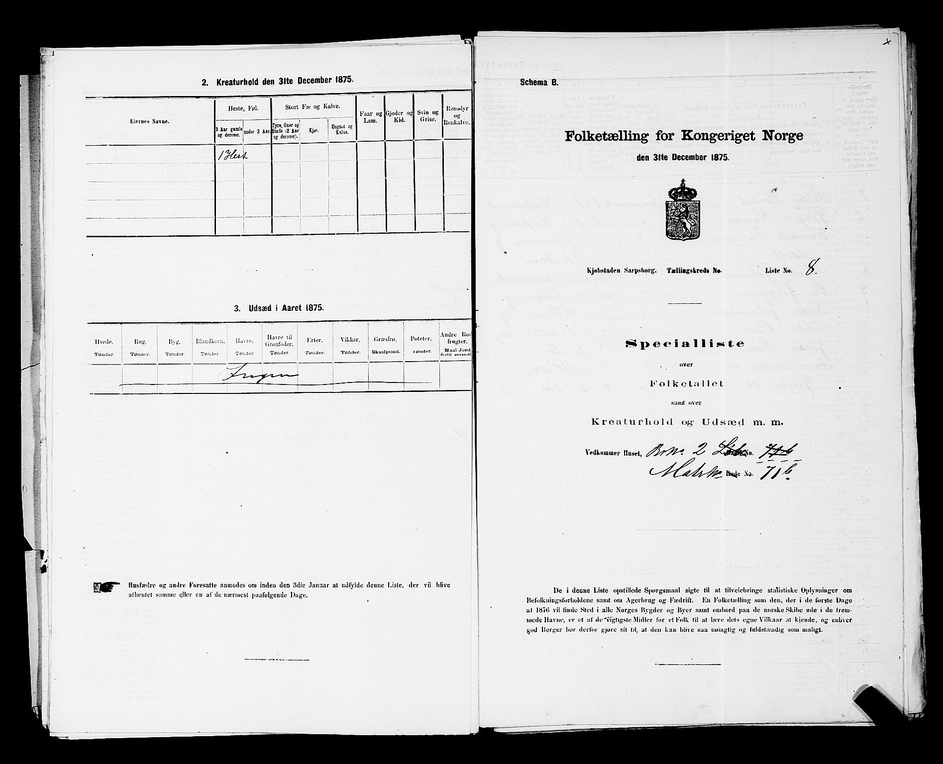 RA, 1875 census for 0102P Sarpsborg, 1875, p. 21