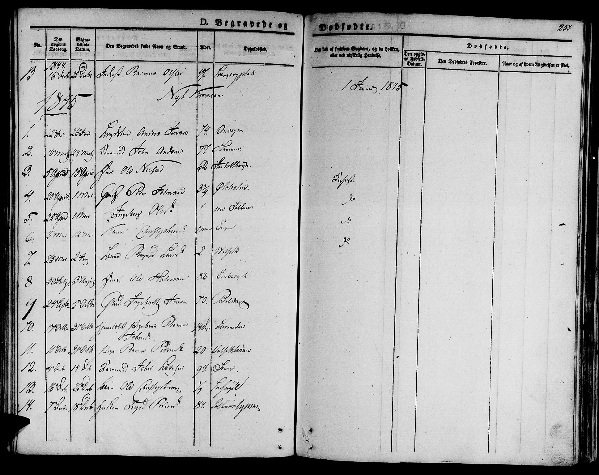 Ministerialprotokoller, klokkerbøker og fødselsregistre - Sør-Trøndelag, SAT/A-1456/612/L0375: Parish register (official) no. 612A07 /2, 1829-1845, p. 253