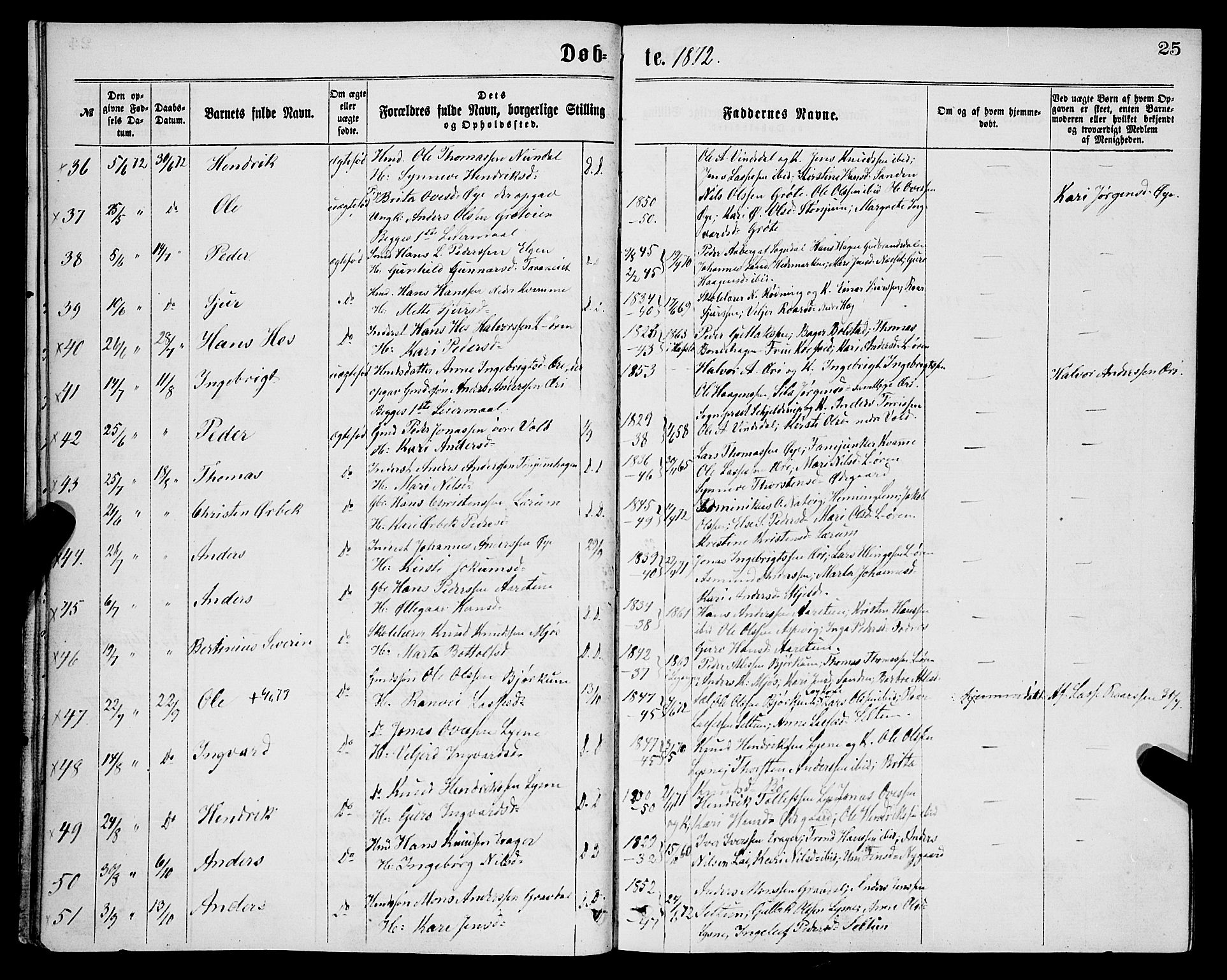 Lærdal sokneprestembete, AV/SAB-A-81201: Parish register (official) no. A 12, 1867-1877, p. 25