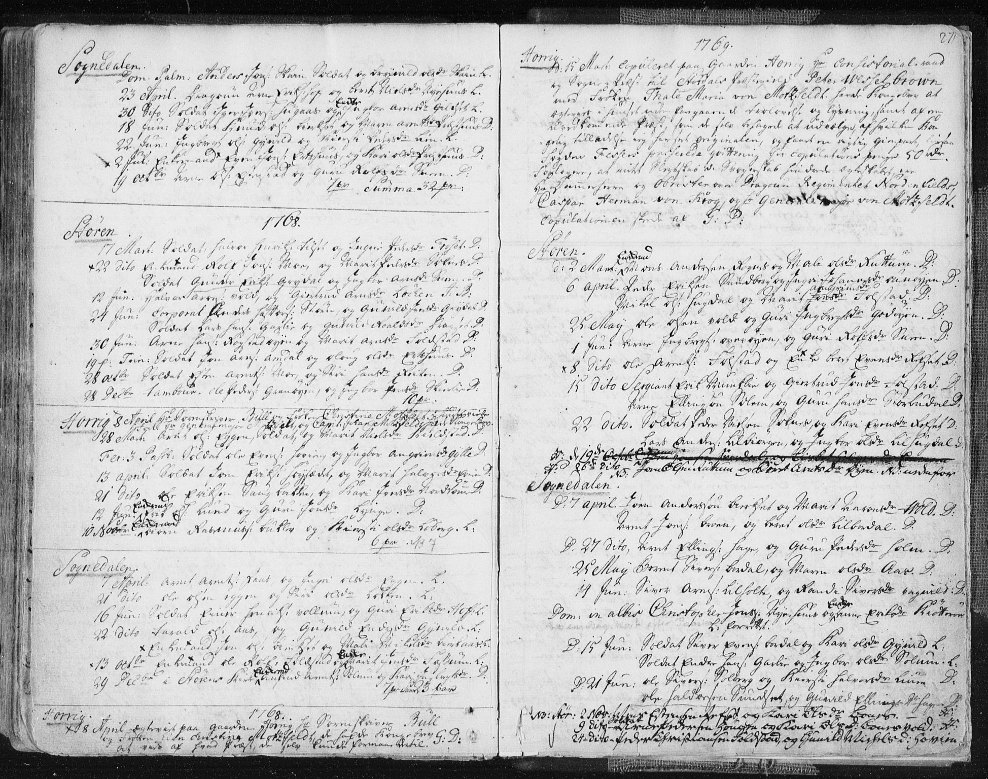 Ministerialprotokoller, klokkerbøker og fødselsregistre - Sør-Trøndelag, SAT/A-1456/687/L0991: Parish register (official) no. 687A02, 1747-1790, p. 271