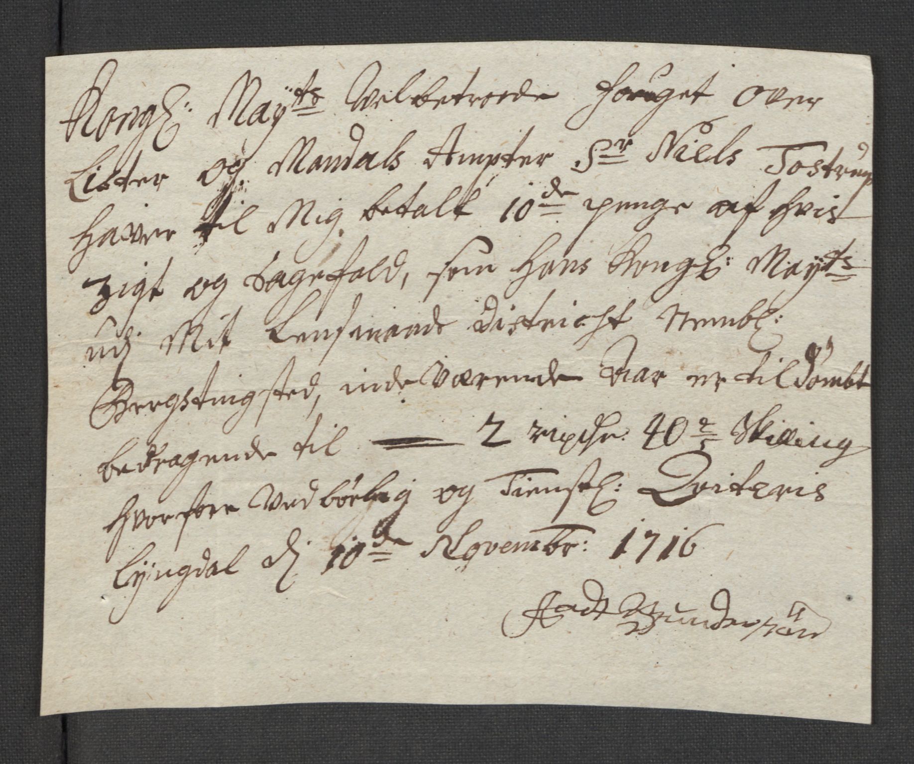 Rentekammeret inntil 1814, Reviderte regnskaper, Fogderegnskap, AV/RA-EA-4092/R43/L2560: Fogderegnskap Lista og Mandal, 1716, p. 222