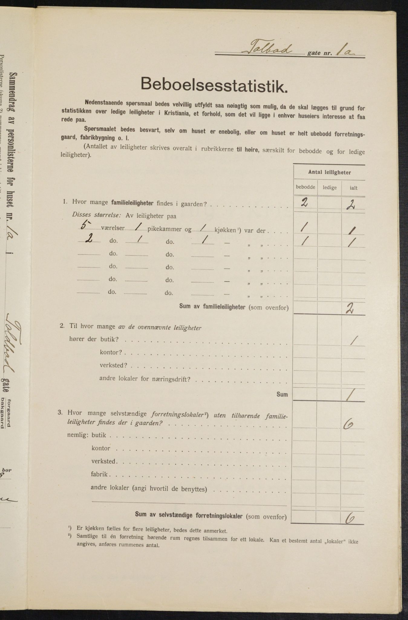 OBA, Municipal Census 1913 for Kristiania, 1913, p. 113100