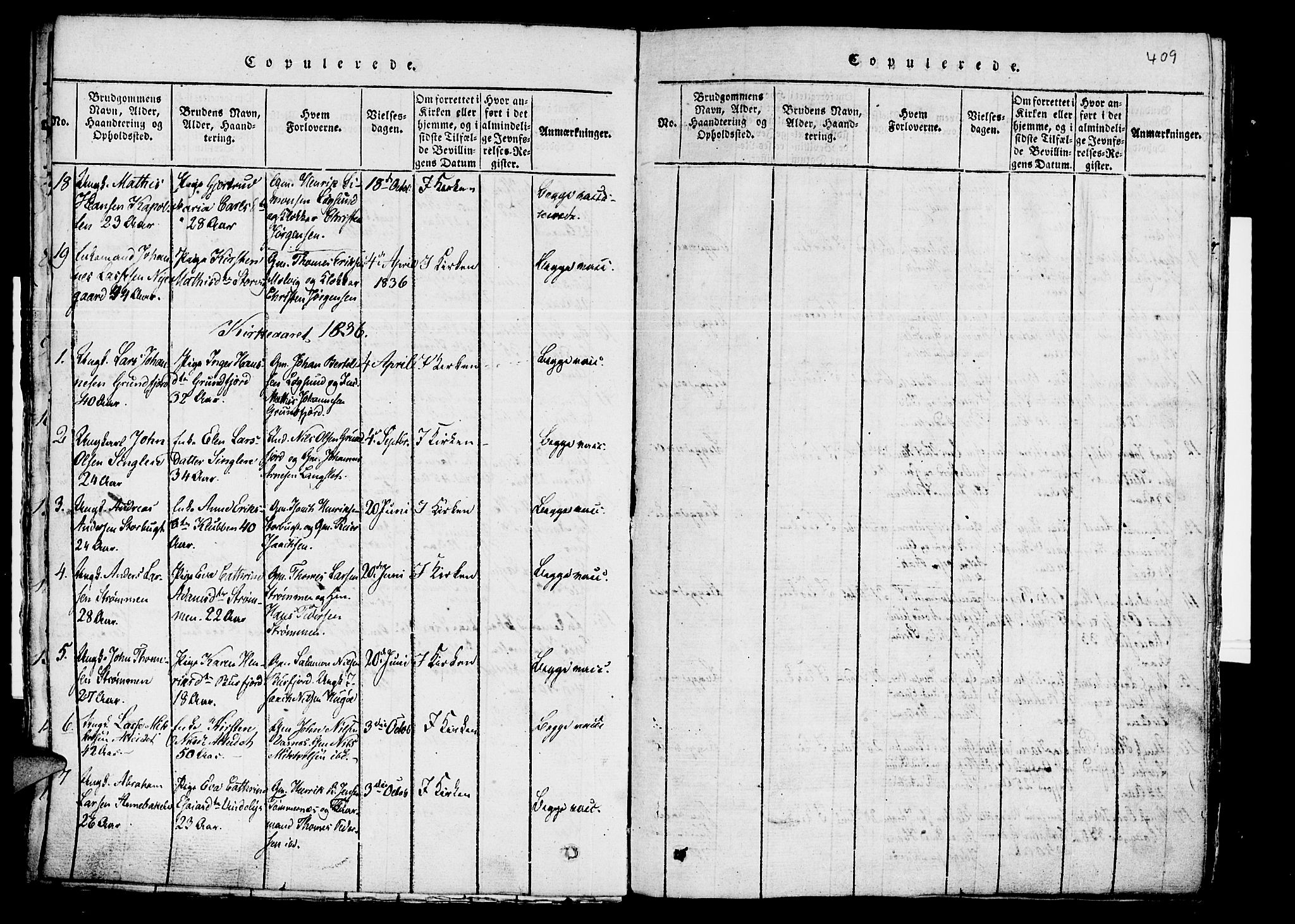 Skjervøy sokneprestkontor, SATØ/S-1300/H/Ha/Haa/L0004kirke: Parish register (official) no. 4, 1820-1838, p. 408-409