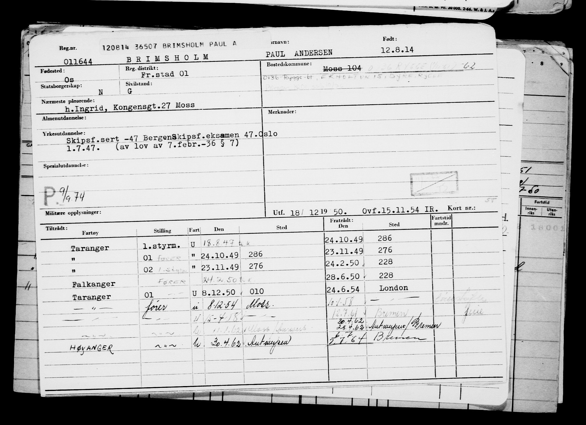 Direktoratet for sjømenn, AV/RA-S-3545/G/Gb/L0123: Hovedkort, 1914, p. 171