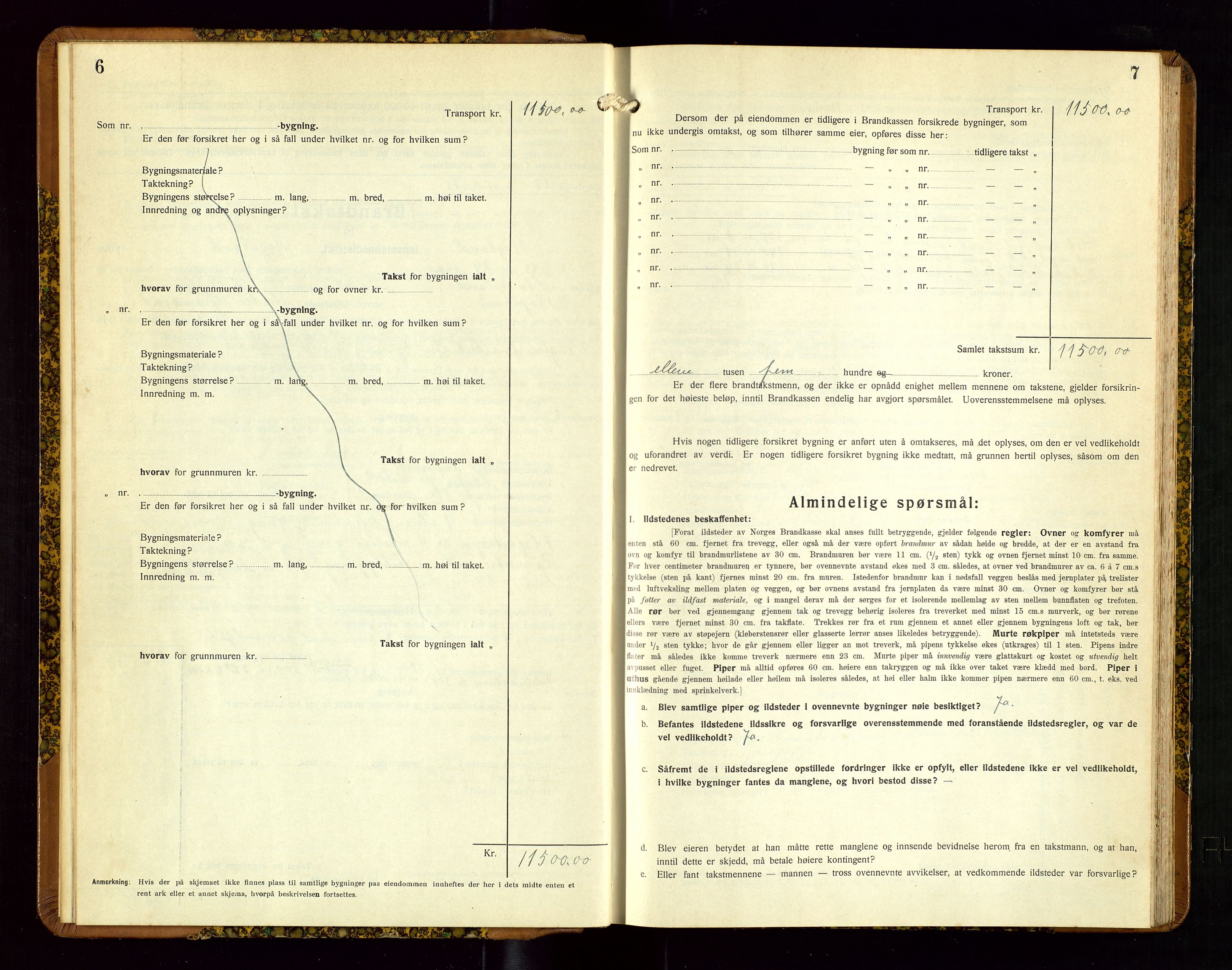 Høyland/Sandnes lensmannskontor, AV/SAST-A-100166/Gob/L0005: "Brandtakstprotokoll", 1933-1936, p. 6-7