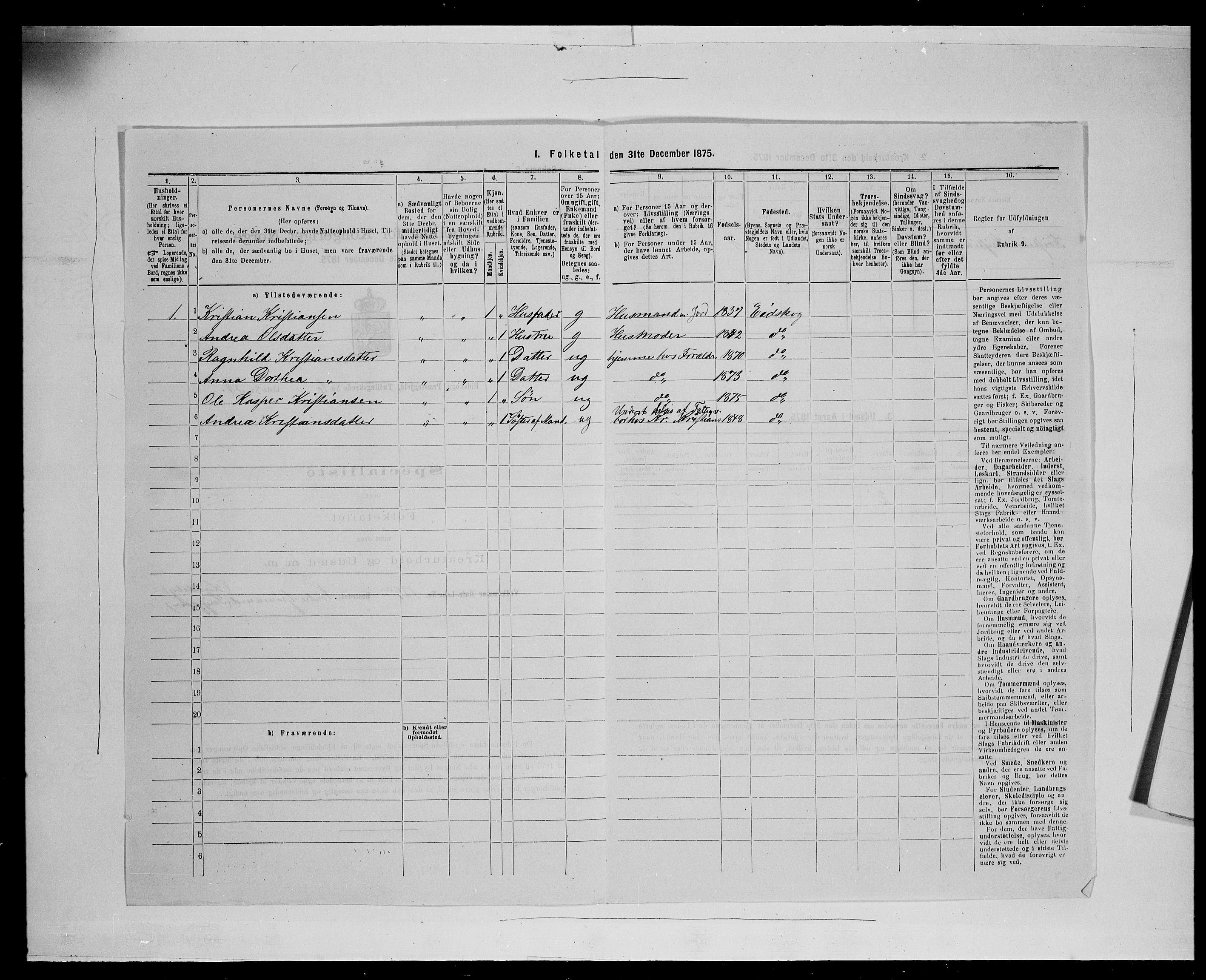 SAH, 1875 census for 0420P Eidskog, 1875, p. 1021