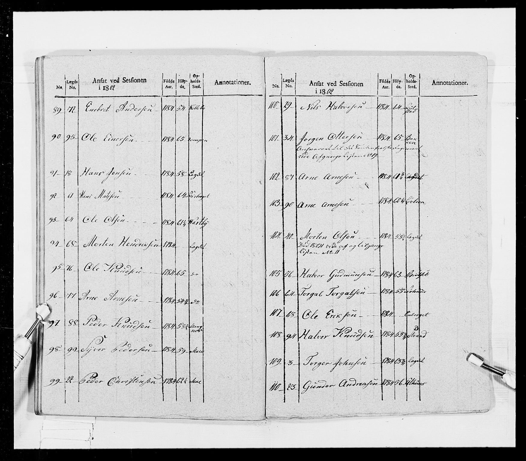 Generalitets- og kommissariatskollegiet, Det kongelige norske kommissariatskollegium, AV/RA-EA-5420/E/Eh/L0026: Skiløperkompaniene, 1805-1810, p. 184