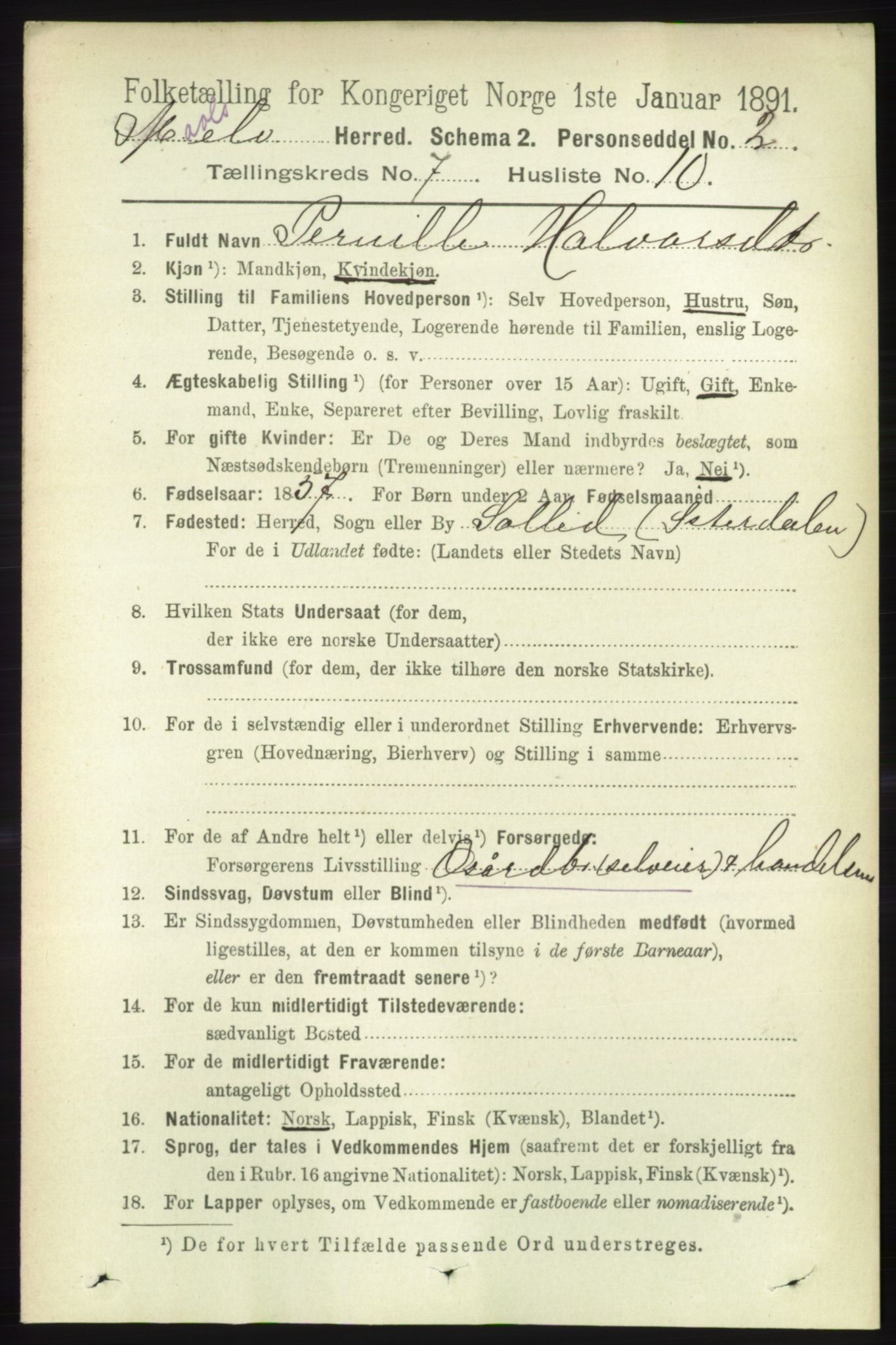 RA, 1891 census for 1924 Målselv, 1891, p. 2284