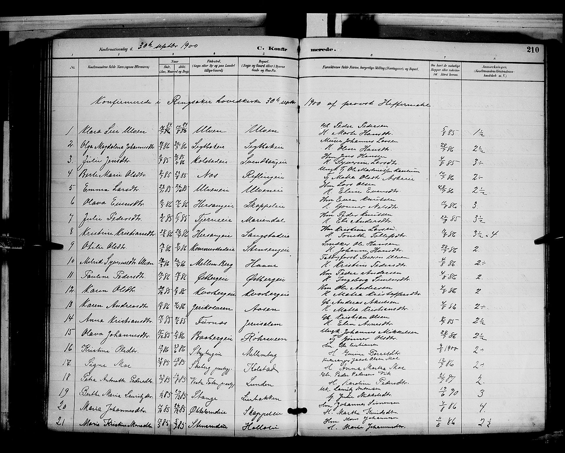 Ringsaker prestekontor, SAH/PREST-014/L/La/L0012: Parish register (copy) no. 12, 1891-1902, p. 210