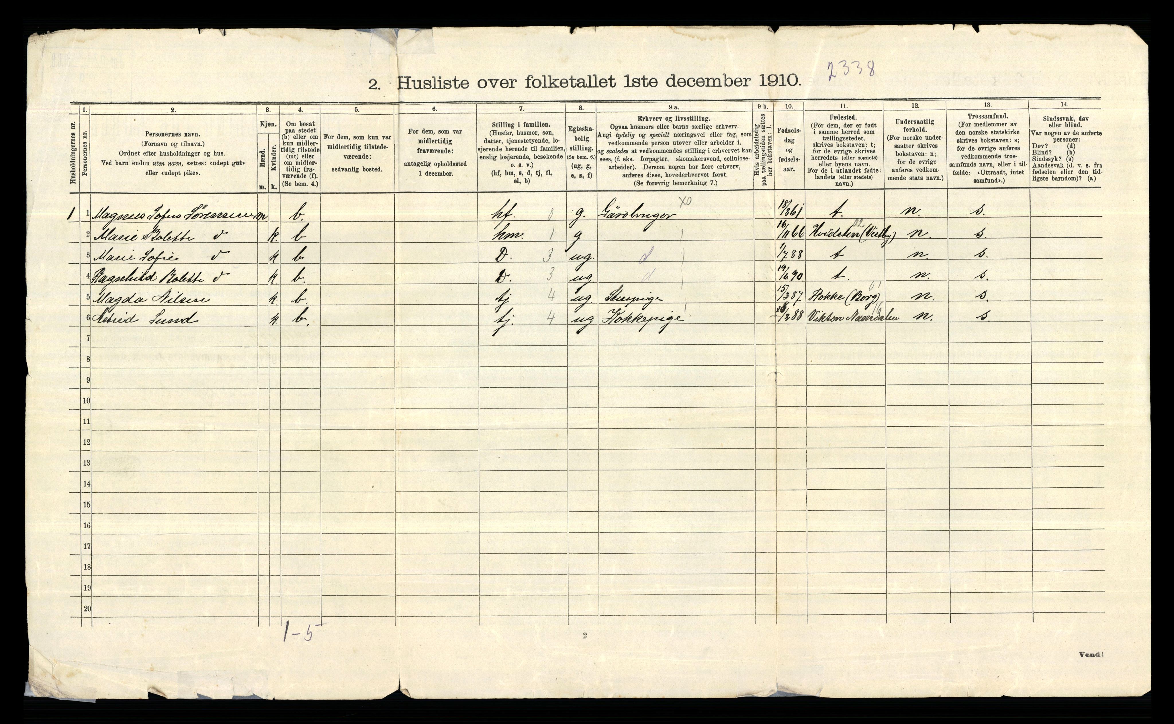 RA, 1910 census for Kråkerøy, 1910, p. 33