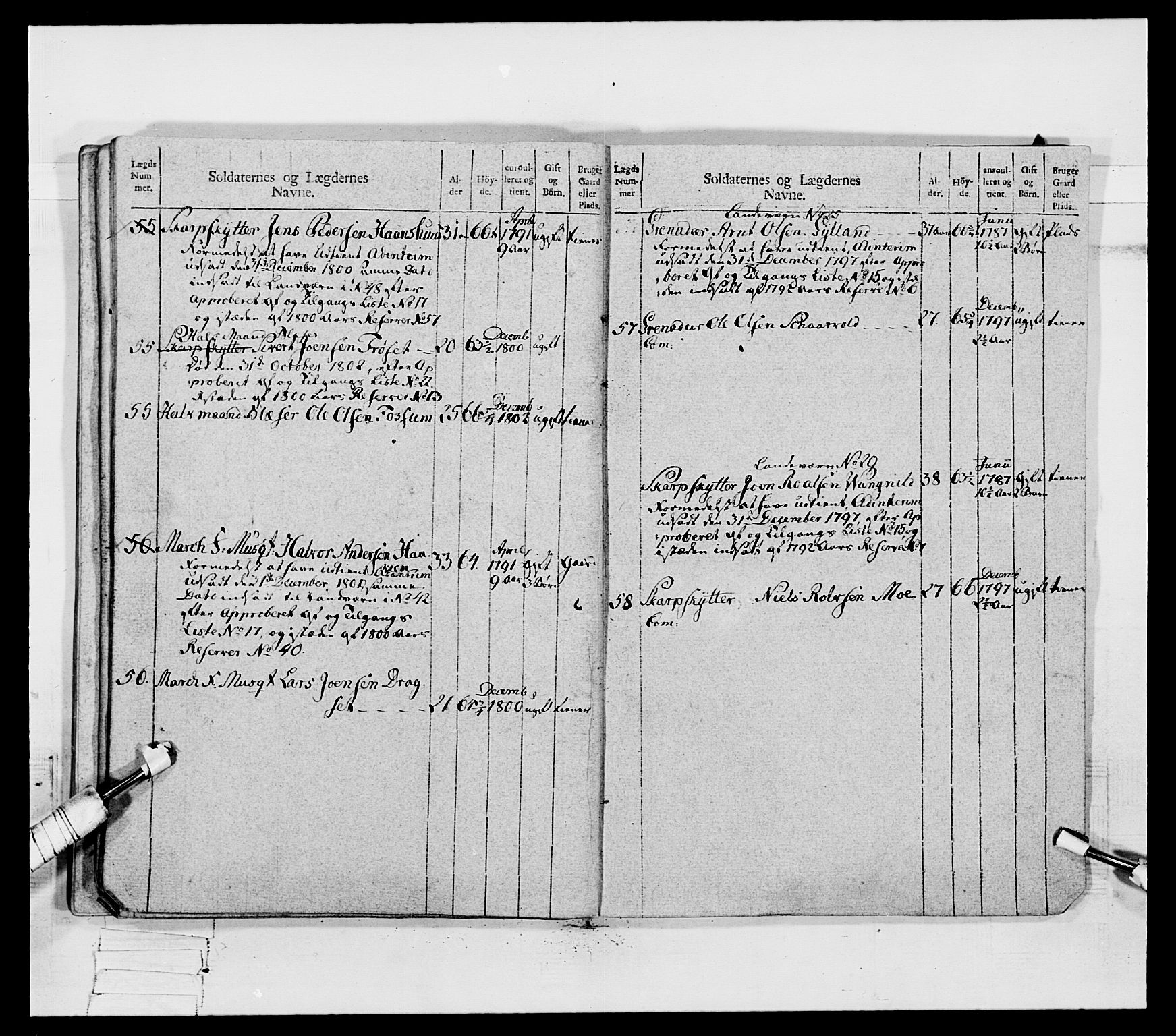 Generalitets- og kommissariatskollegiet, Det kongelige norske kommissariatskollegium, AV/RA-EA-5420/E/Eh/L0080: 2. Trondheimske nasjonale infanteriregiment, 1792-1800, p. 529