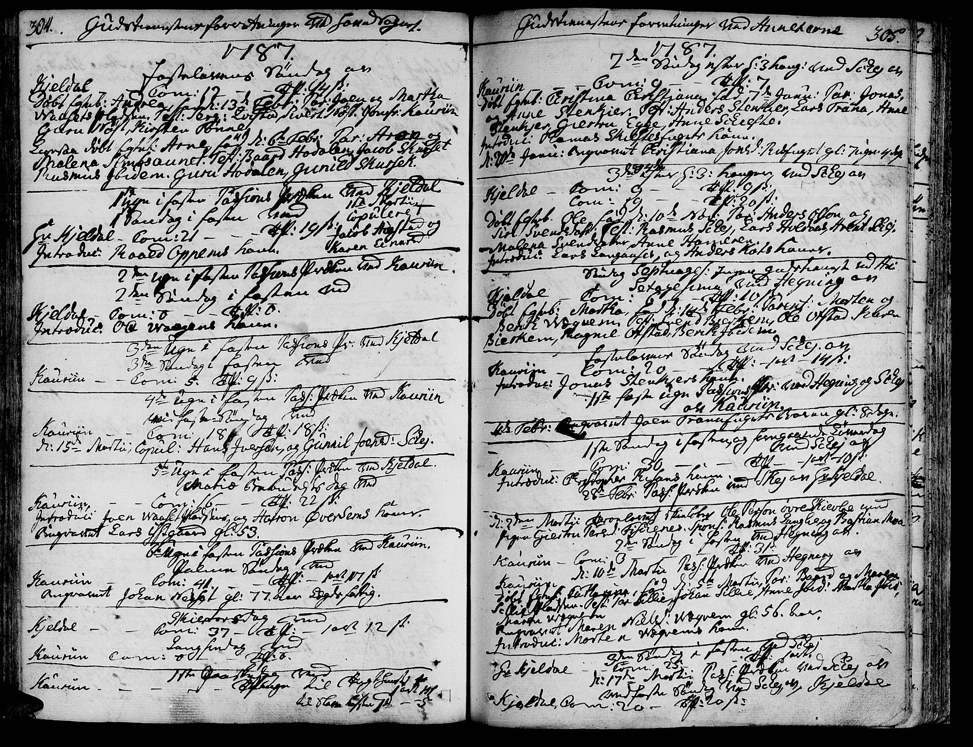 Ministerialprotokoller, klokkerbøker og fødselsregistre - Nord-Trøndelag, SAT/A-1458/735/L0331: Parish register (official) no. 735A02, 1762-1794, p. 304-305
