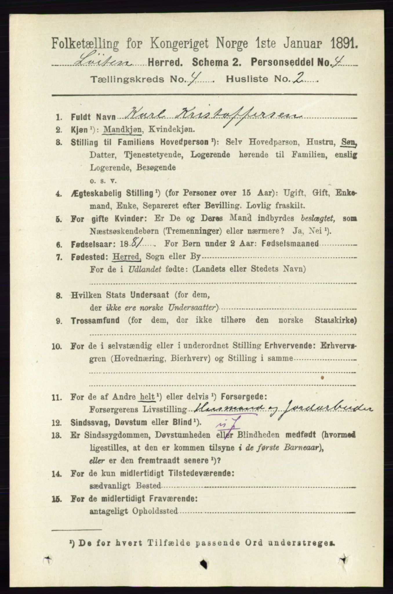 RA, 1891 census for 0415 Løten, 1891, p. 2789