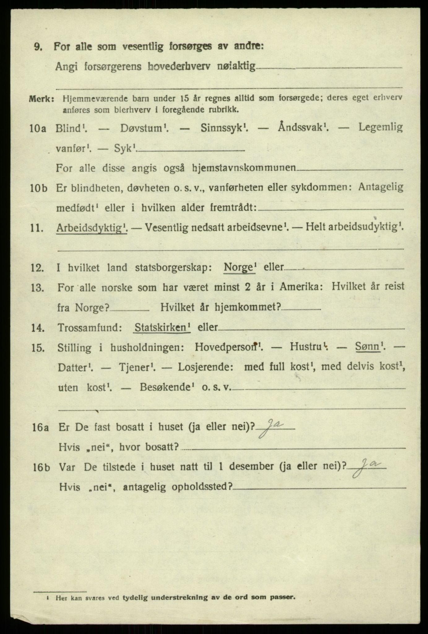 SAB, 1920 census for Hamre, 1920, p. 2798