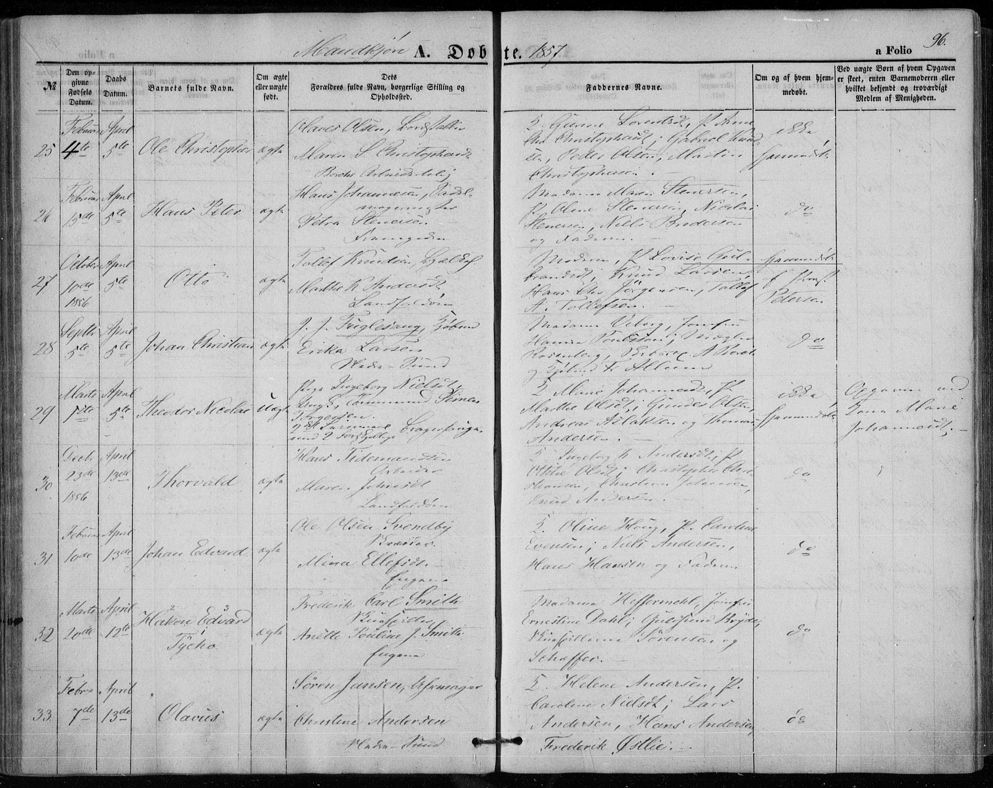 Bragernes kirkebøker, AV/SAKO-A-6/F/Fb/L0002: Parish register (official) no. II 2, 1848-1859, p. 96