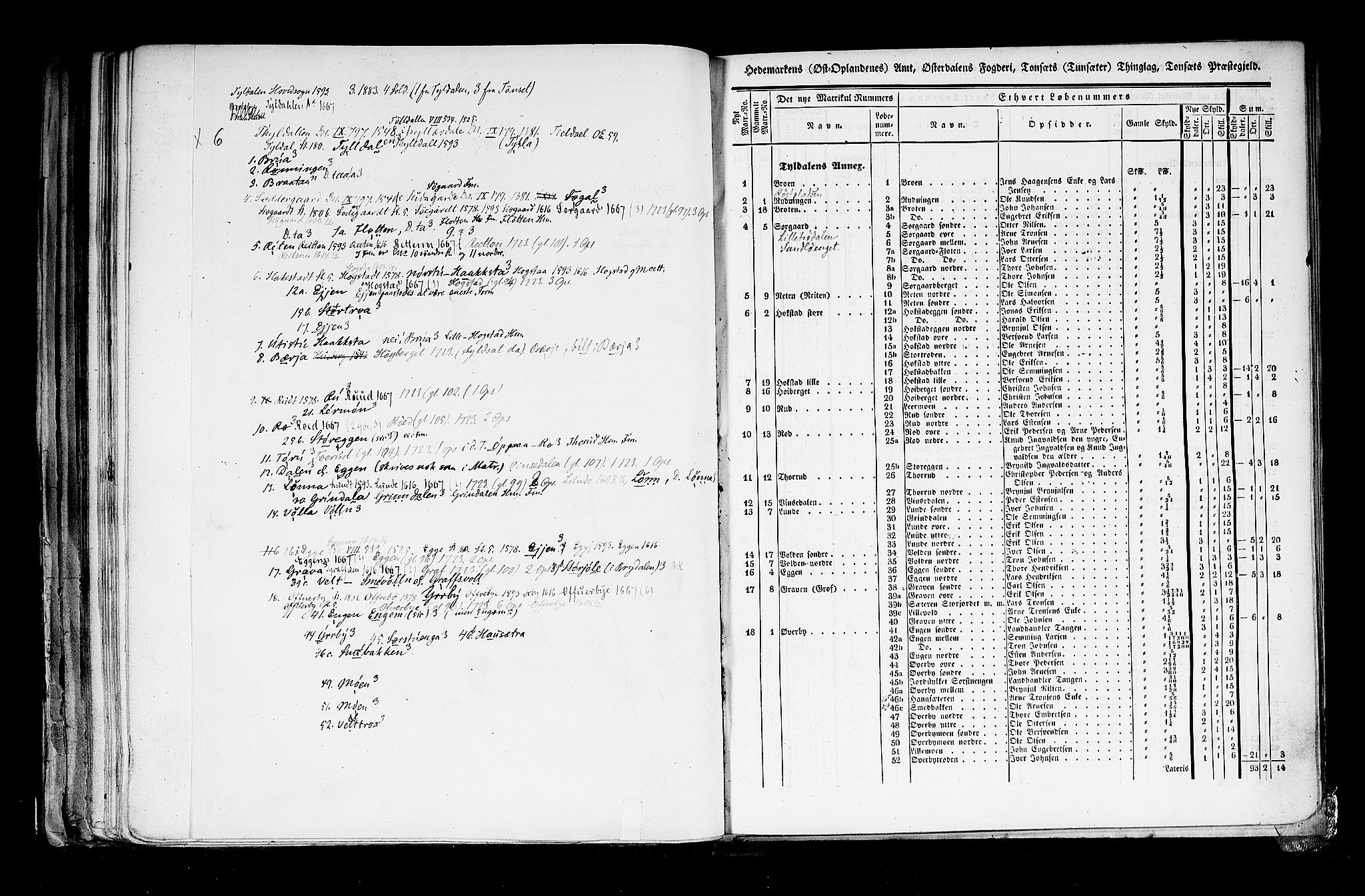 Rygh, AV/RA-PA-0034/F/Fb/L0003: Matrikkelen for 1838 - Hedemarken amt (Hedmark fylke), 1838