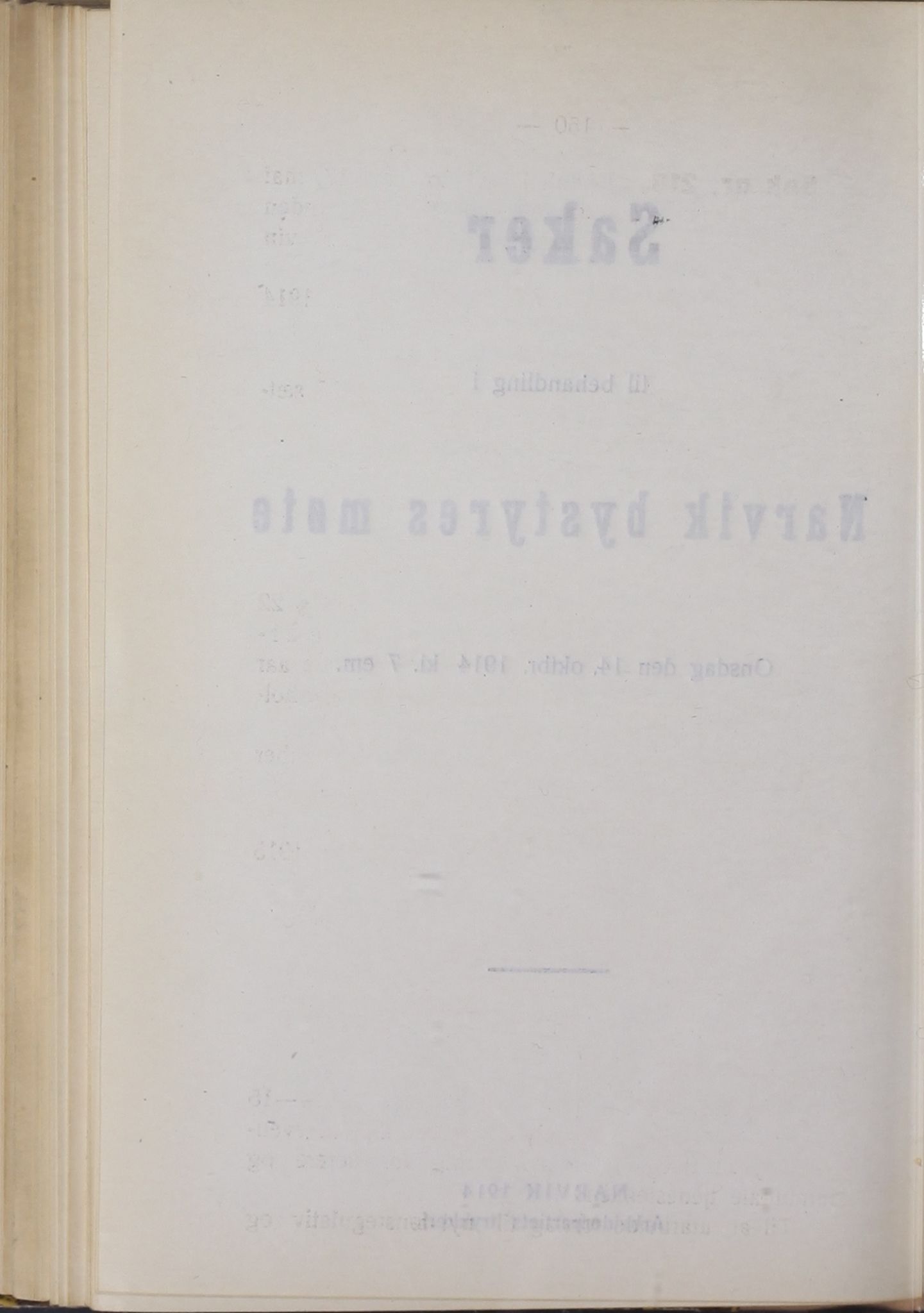 Narvik kommune. Formannskap , AIN/K-18050.150/A/Ab/L0004: Møtebok, 1914