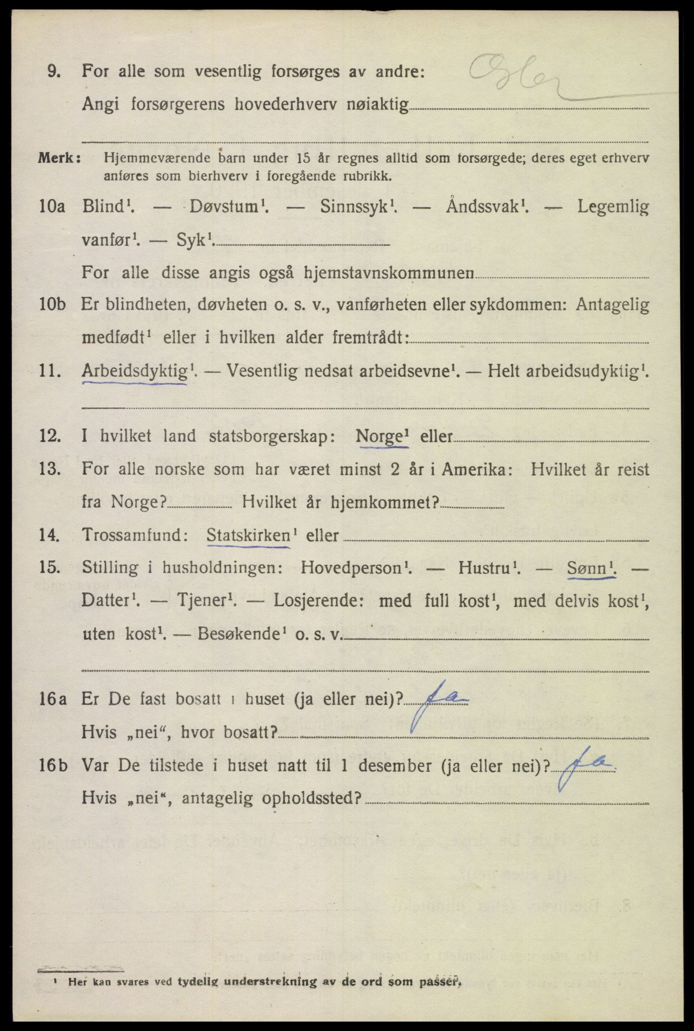 SAK, 1920 census for Herad, 1920, p. 1289