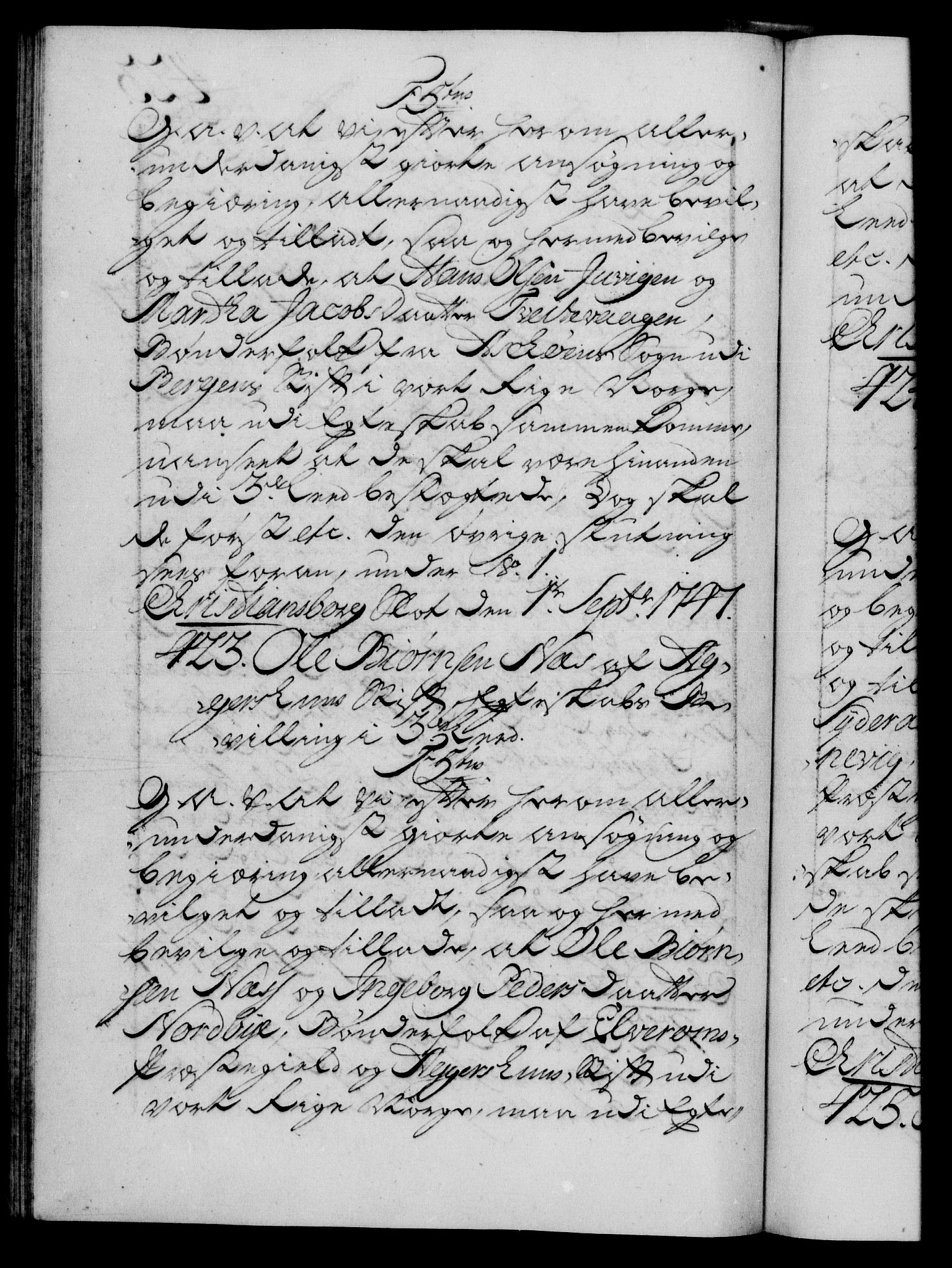 Danske Kanselli 1572-1799, AV/RA-EA-3023/F/Fc/Fca/Fcaa/L0035: Norske registre, 1746-1748, p. 423b