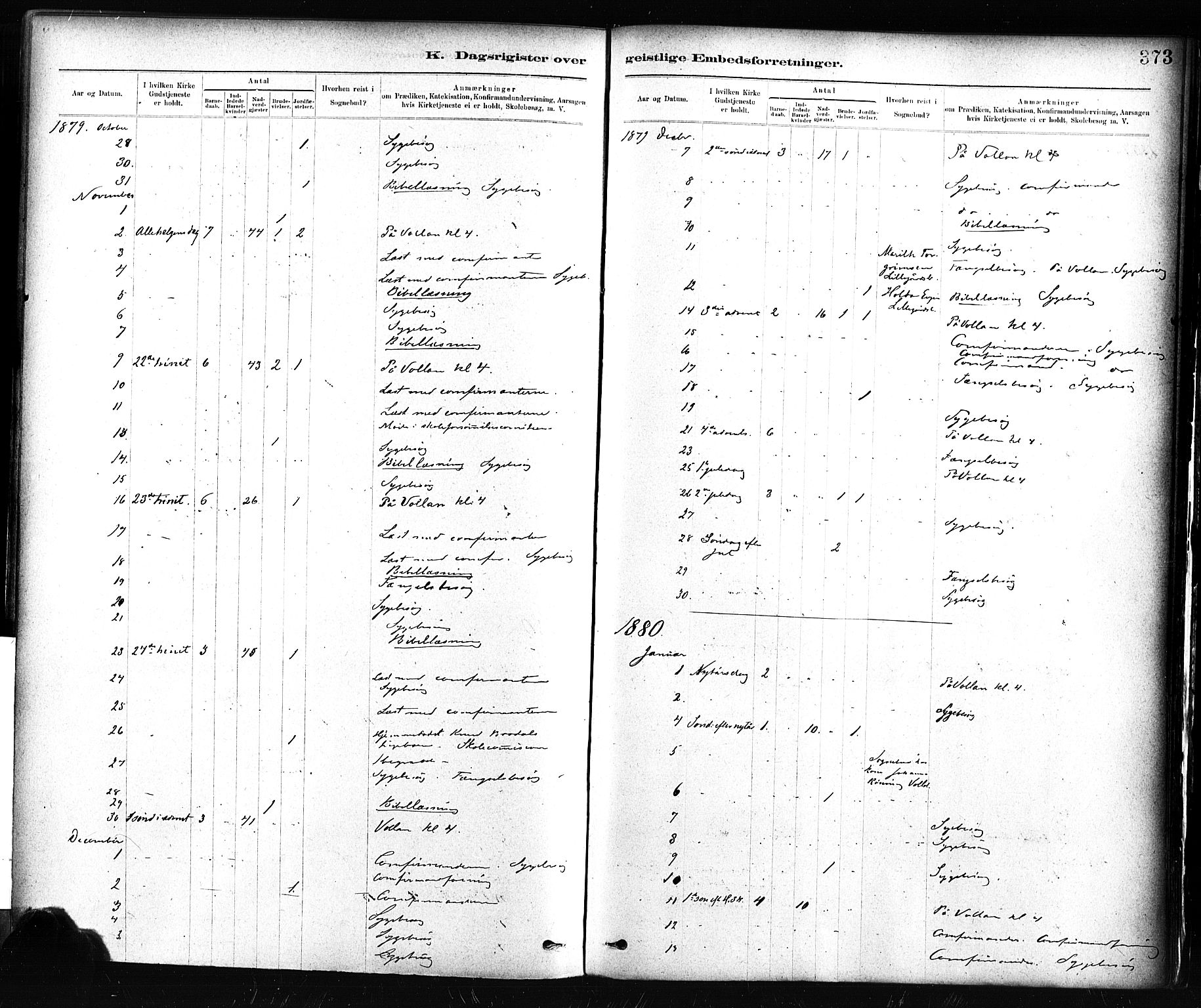 Ministerialprotokoller, klokkerbøker og fødselsregistre - Sør-Trøndelag, SAT/A-1456/604/L0189: Parish register (official) no. 604A10, 1878-1892, p. 373