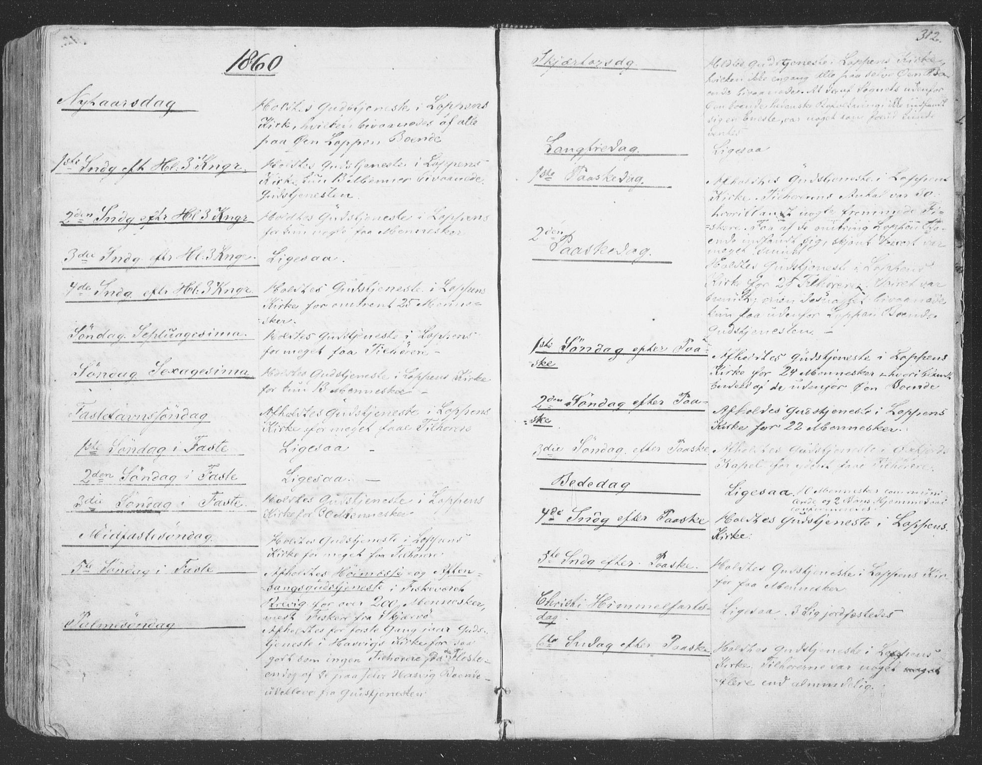 Loppa sokneprestkontor, SATØ/S-1339/H/Ha/L0004kirke: Parish register (official) no. 4, 1849-1868, p. 312