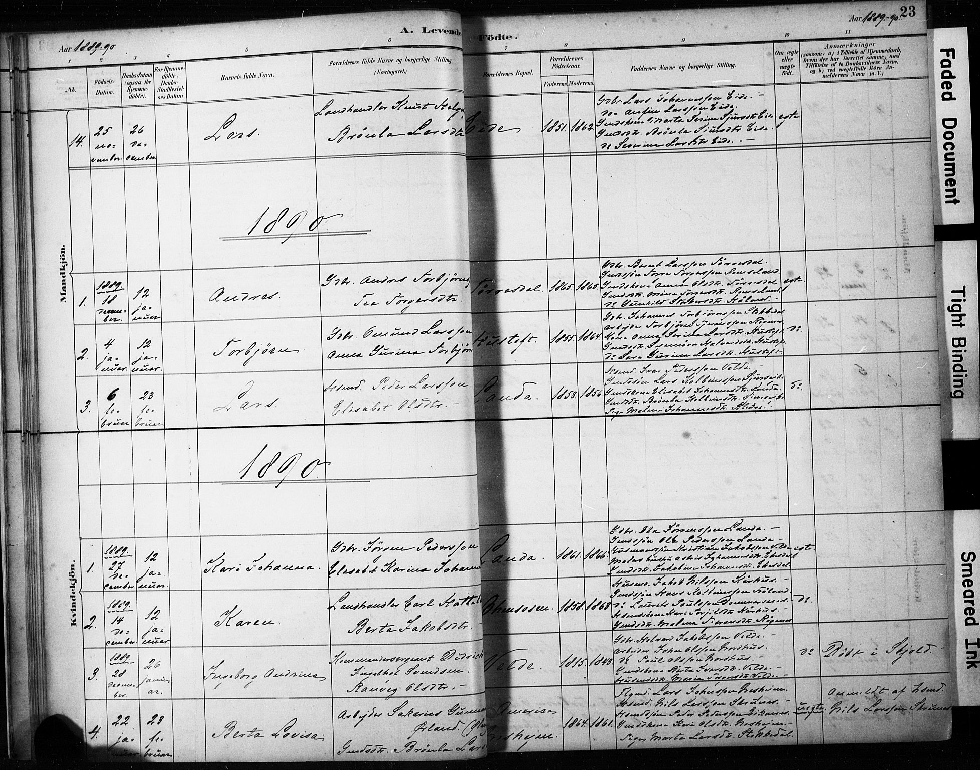 Skjold sokneprestkontor, AV/SAST-A-101847/H/Ha/Haa/L0009: Parish register (official) no. A 9, 1882-1898, p. 23