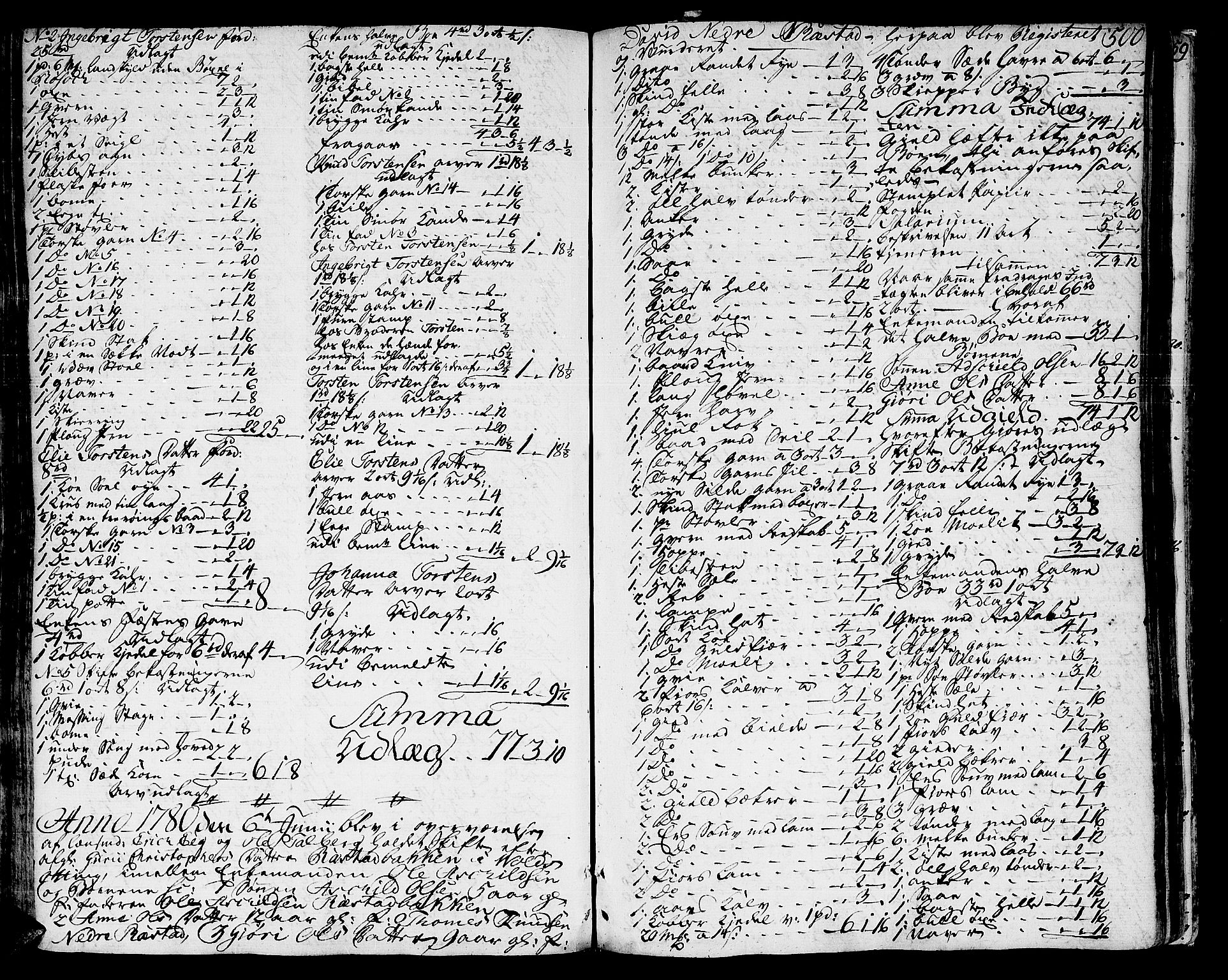 Romsdal sorenskriveri, SAT/A-4149/1/3/3A/L0010: Skifteprotokoll, 1774-1782, p. 499b-500a