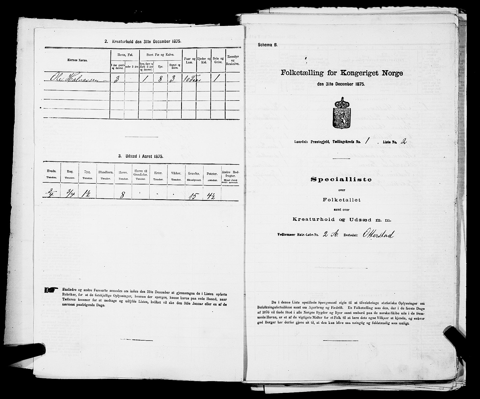 SAKO, 1875 census for 0728P Lardal, 1875, p. 42