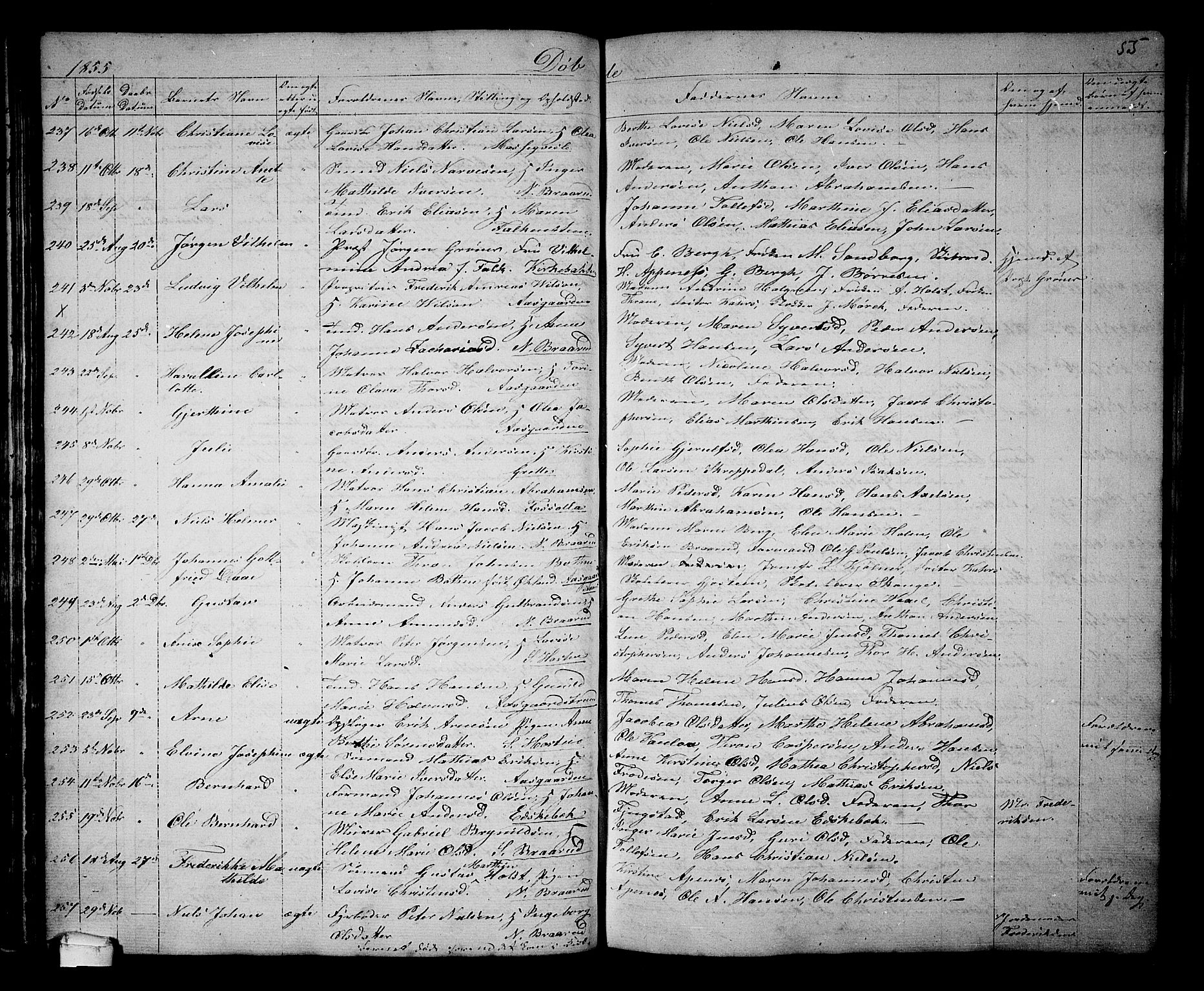 Borre kirkebøker, AV/SAKO-A-338/G/Ga/L0002: Parish register (copy) no. I 2, 1852-1871, p. 55