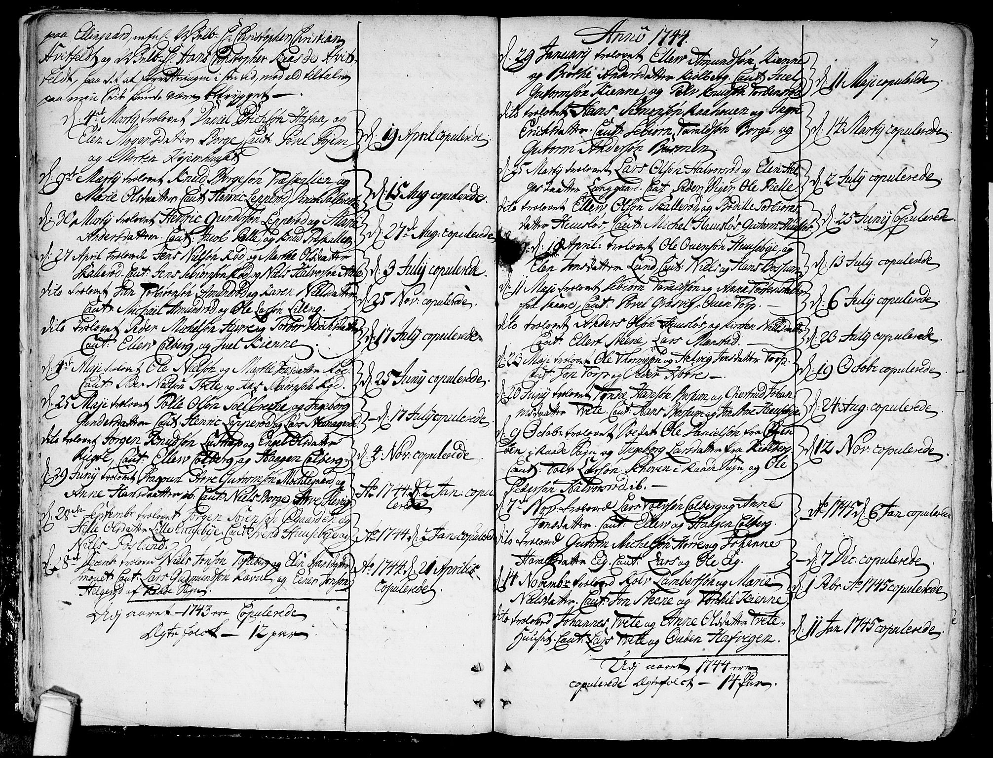 Onsøy prestekontor Kirkebøker, SAO/A-10914/F/Fa/L0001: Parish register (official) no. I 1, 1733-1814, p. 7