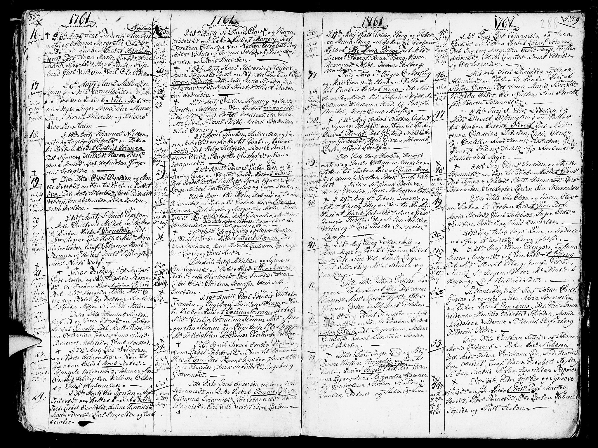 Nykirken Sokneprestembete, SAB/A-77101/H/Haa/L0003: Parish register (official) no. A 3, 1717-1764, p. 288
