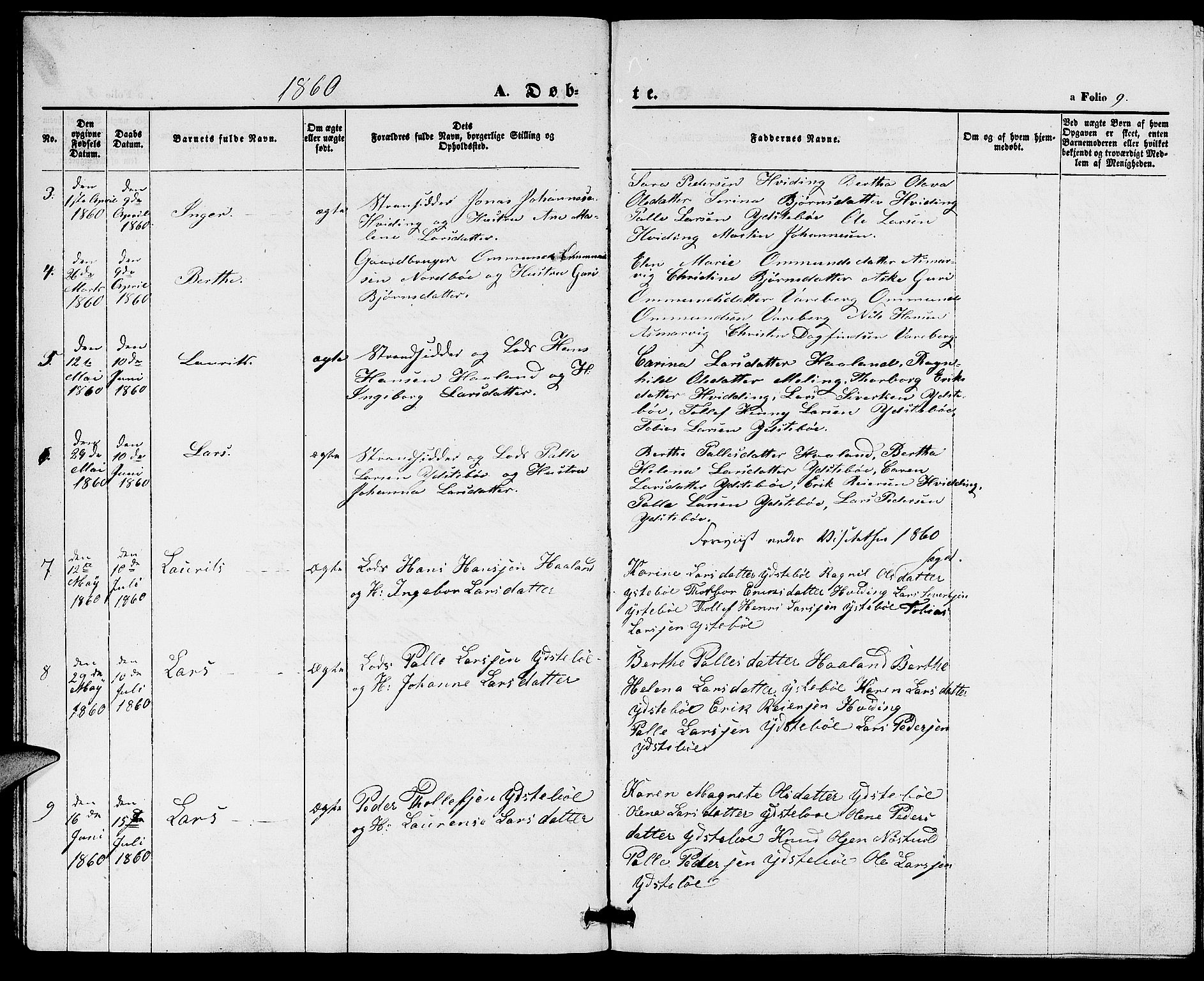 Rennesøy sokneprestkontor, SAST/A -101827/H/Ha/Hab/L0003: Parish register (copy) no. B 3, 1855-1888, p. 9