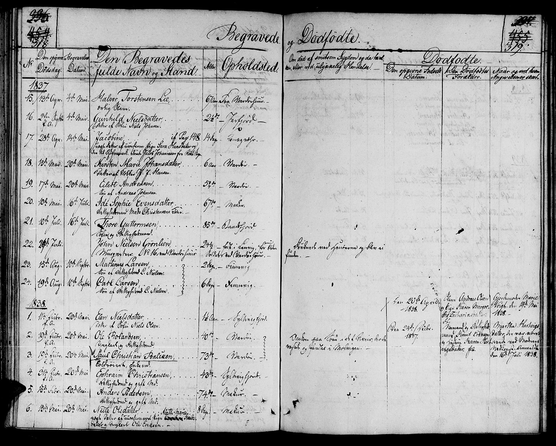 Vardø sokneprestkontor, SATØ/S-1332/H/Ha/L0002kirke: Parish register (official) no. 2, 1805-1842, p. 318-319