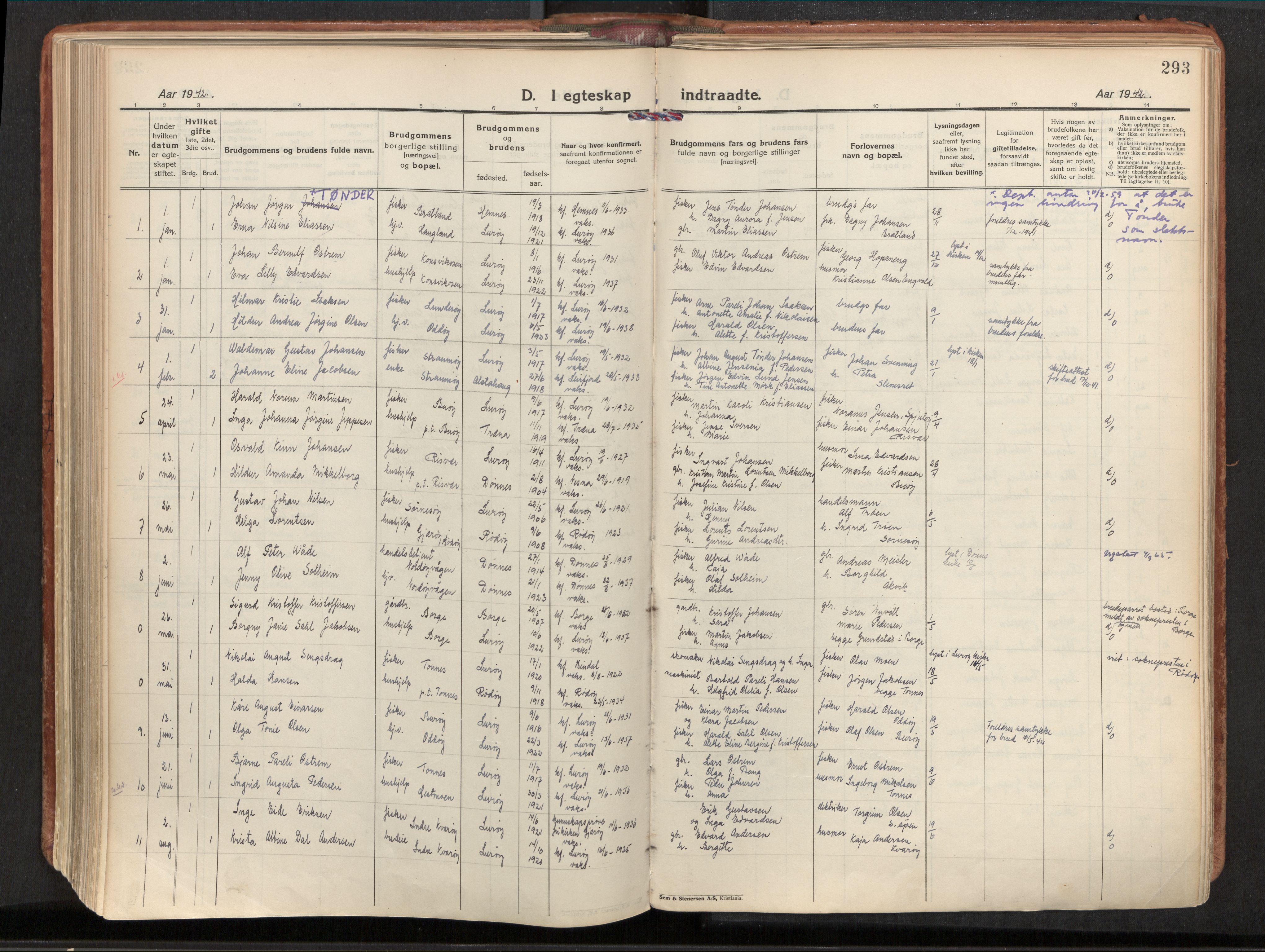 Ministerialprotokoller, klokkerbøker og fødselsregistre - Nordland, SAT/A-1459/839/L0570: Parish register (official) no. 839A07, 1923-1942, p. 293