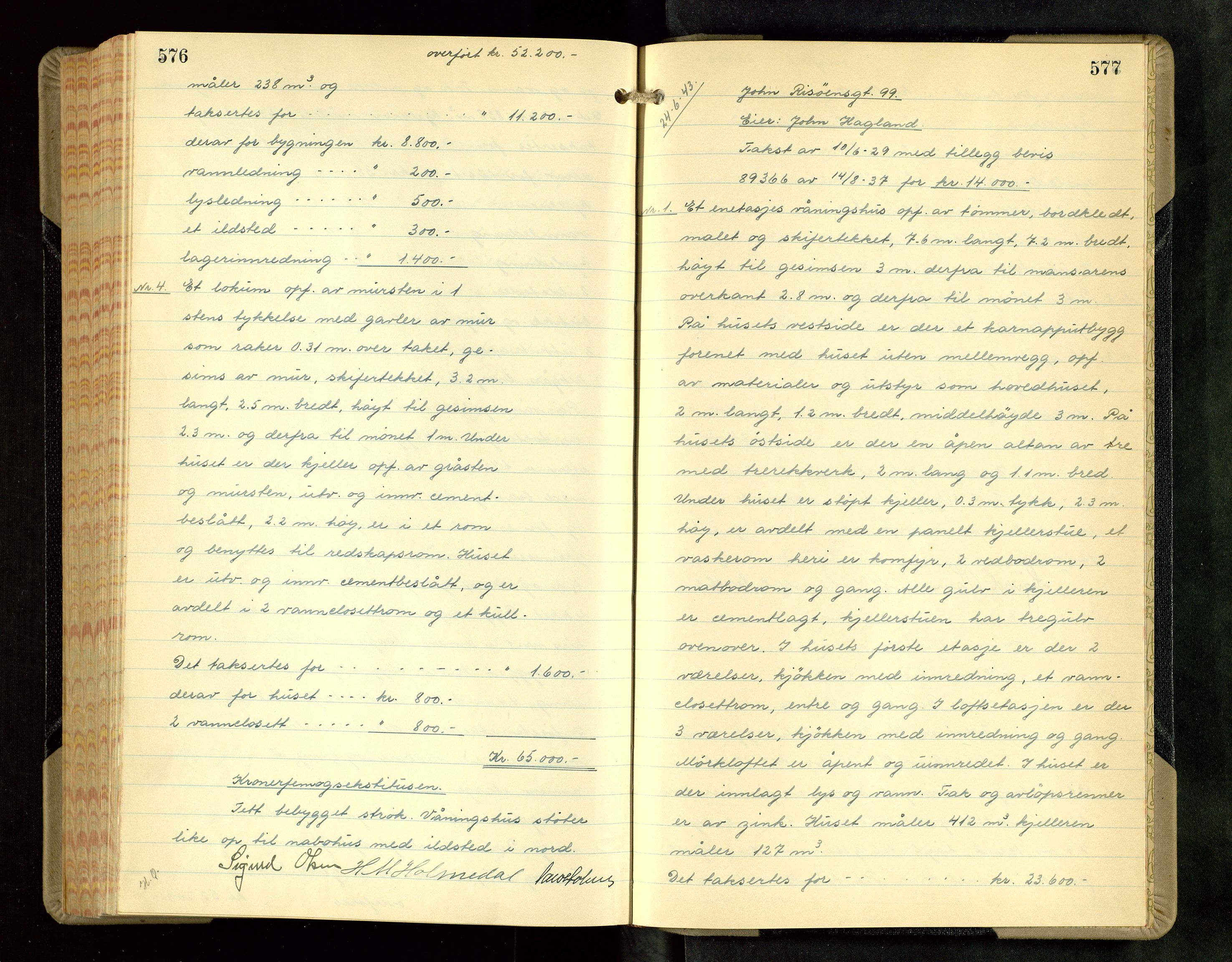 Norges Brannkasse Haugesund, AV/SAST-A-102142/0004/O/L0004: Branntakstprotokoll, 1942-1943, p. 576-577