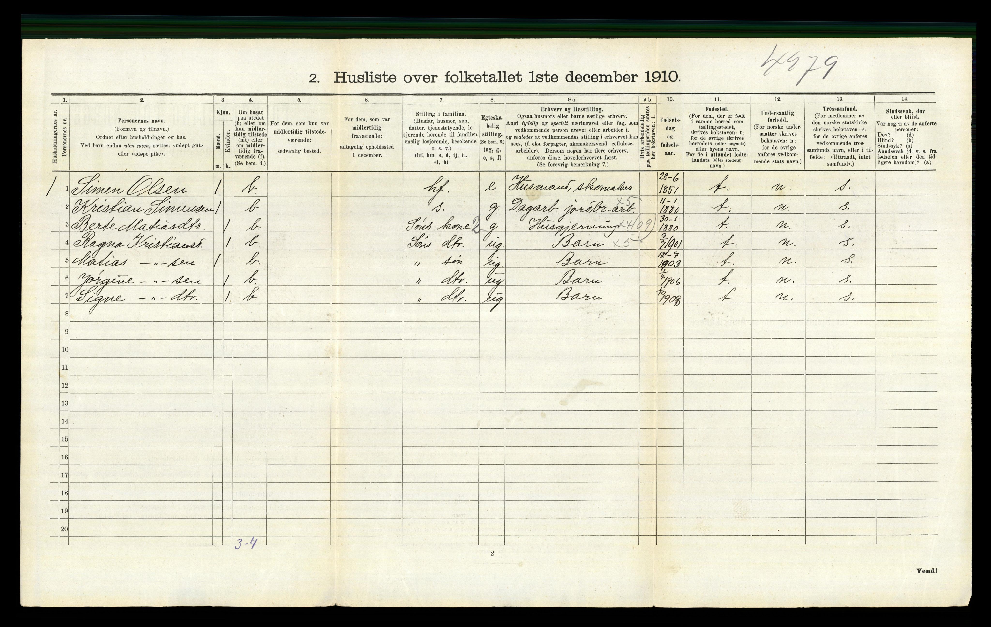 RA, 1910 census for Østre Gausdal, 1910, p. 493