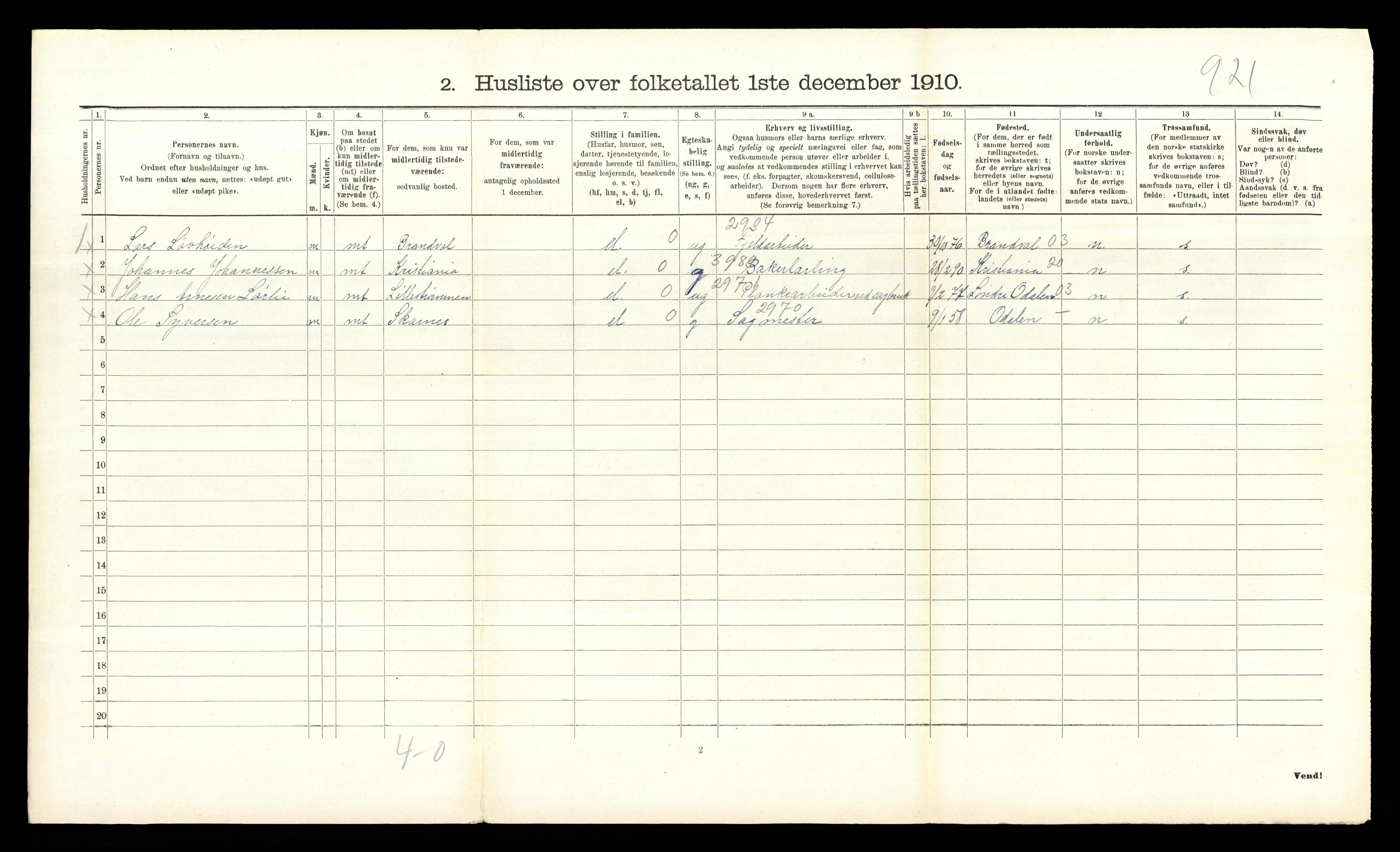 RA, 1910 census for Nesodden, 1910, p. 805