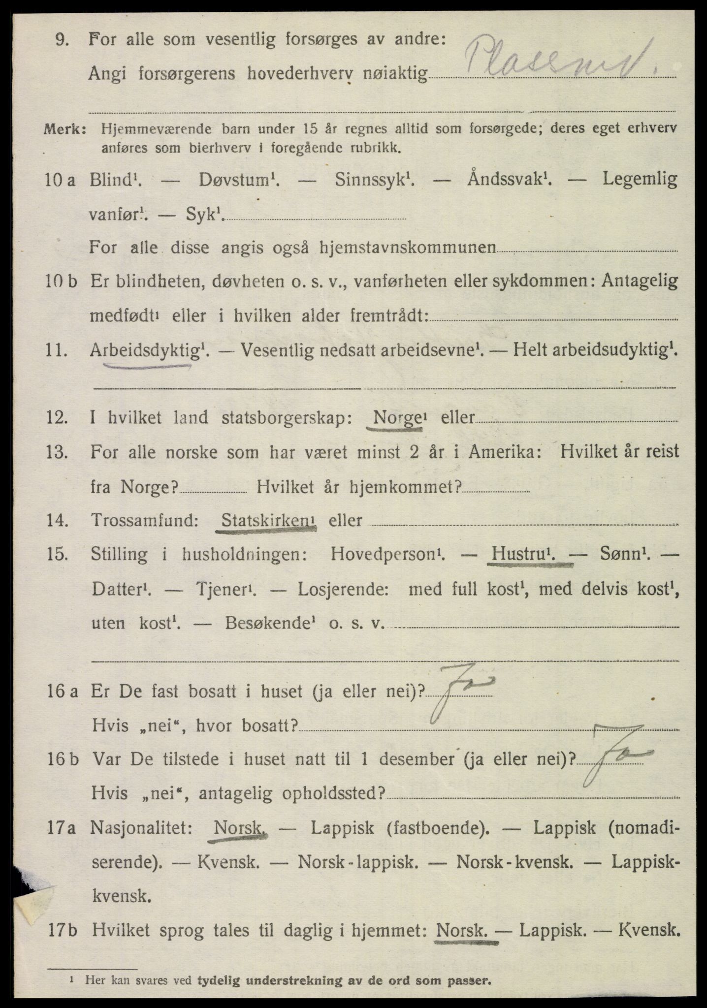 SAT, 1920 census for Dønnes, 1920, p. 1671