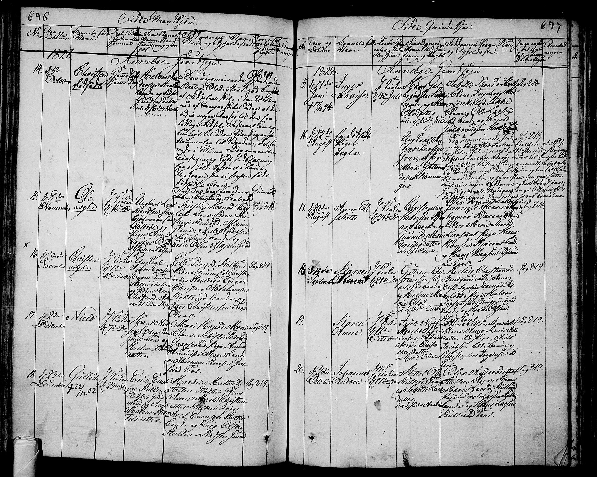 Andebu kirkebøker, AV/SAKO-A-336/F/Fa/L0003: Parish register (official) no. 3 /1, 1803-1828, p. 646-647