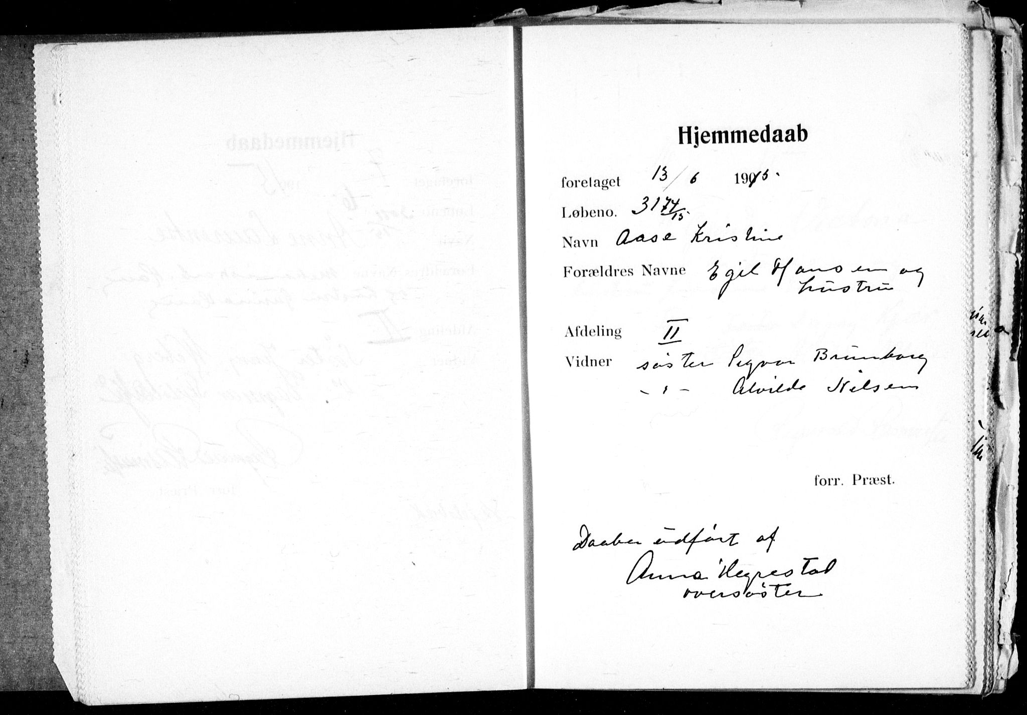 Ullevål sykehus prestekontor Kirkebøker, AV/SAO-A-10542a/K/Ka/L0003: Baptism register no. 3, 1914-1921