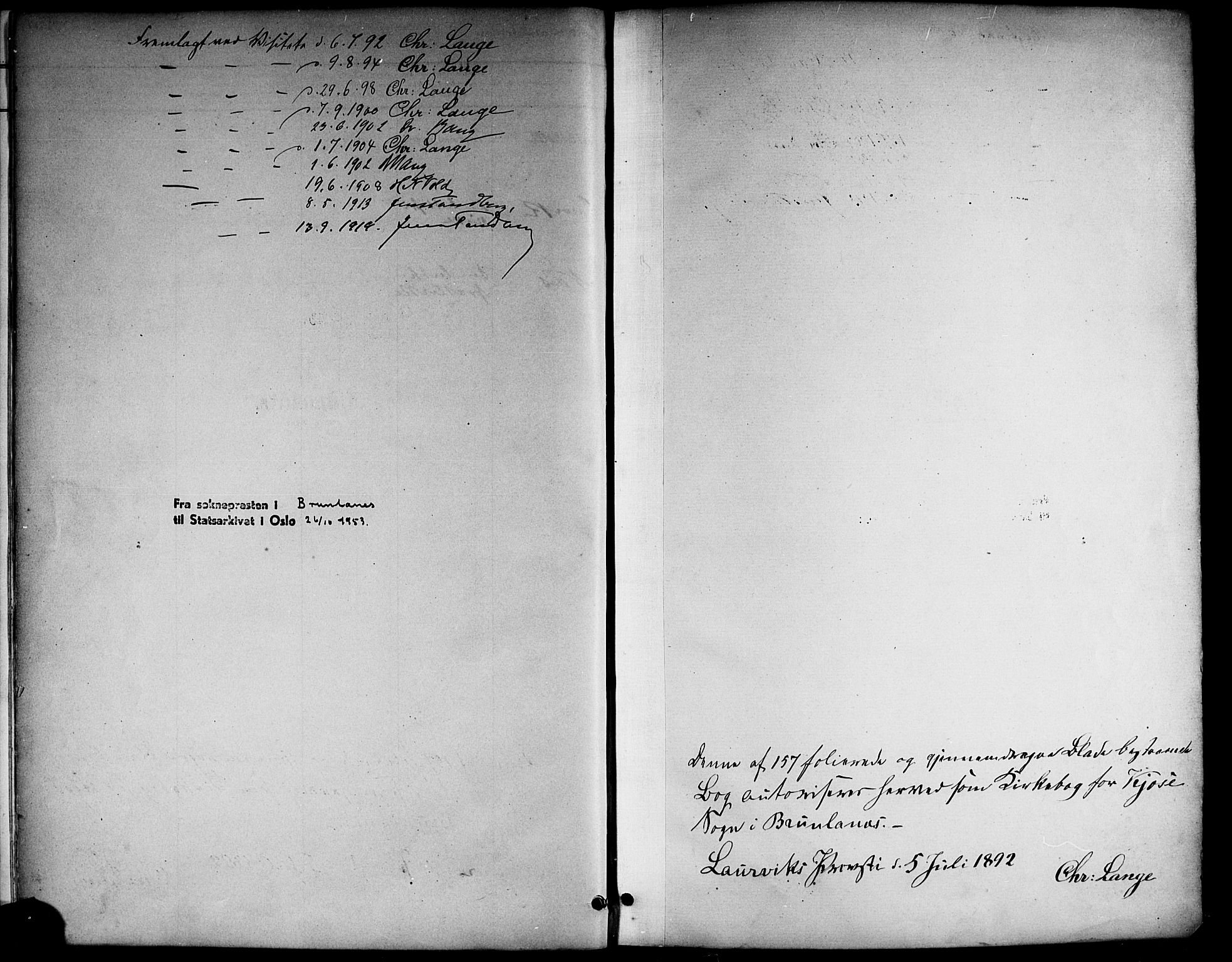 Brunlanes kirkebøker, AV/SAKO-A-342/G/Gc/L0002: Parish register (copy) no. III 2, 1891-1922