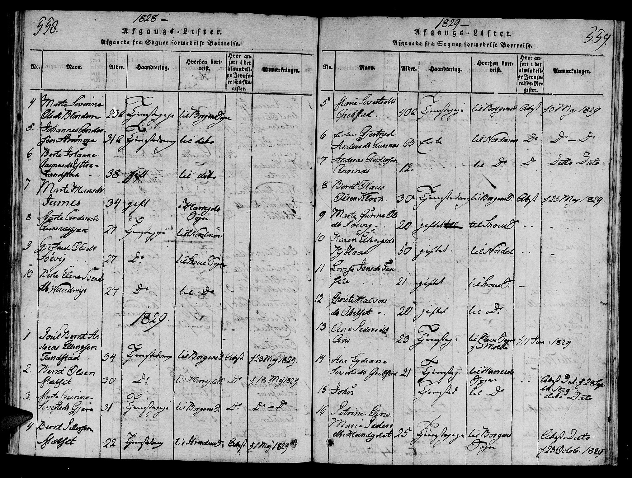 Ministerialprotokoller, klokkerbøker og fødselsregistre - Møre og Romsdal, AV/SAT-A-1454/522/L0310: Parish register (official) no. 522A05, 1816-1832, p. 558-559