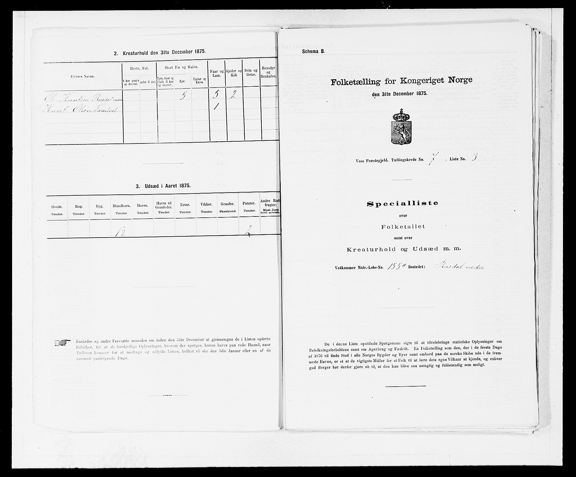 SAB, 1875 census for 1235P Voss, 1875, p. 2275