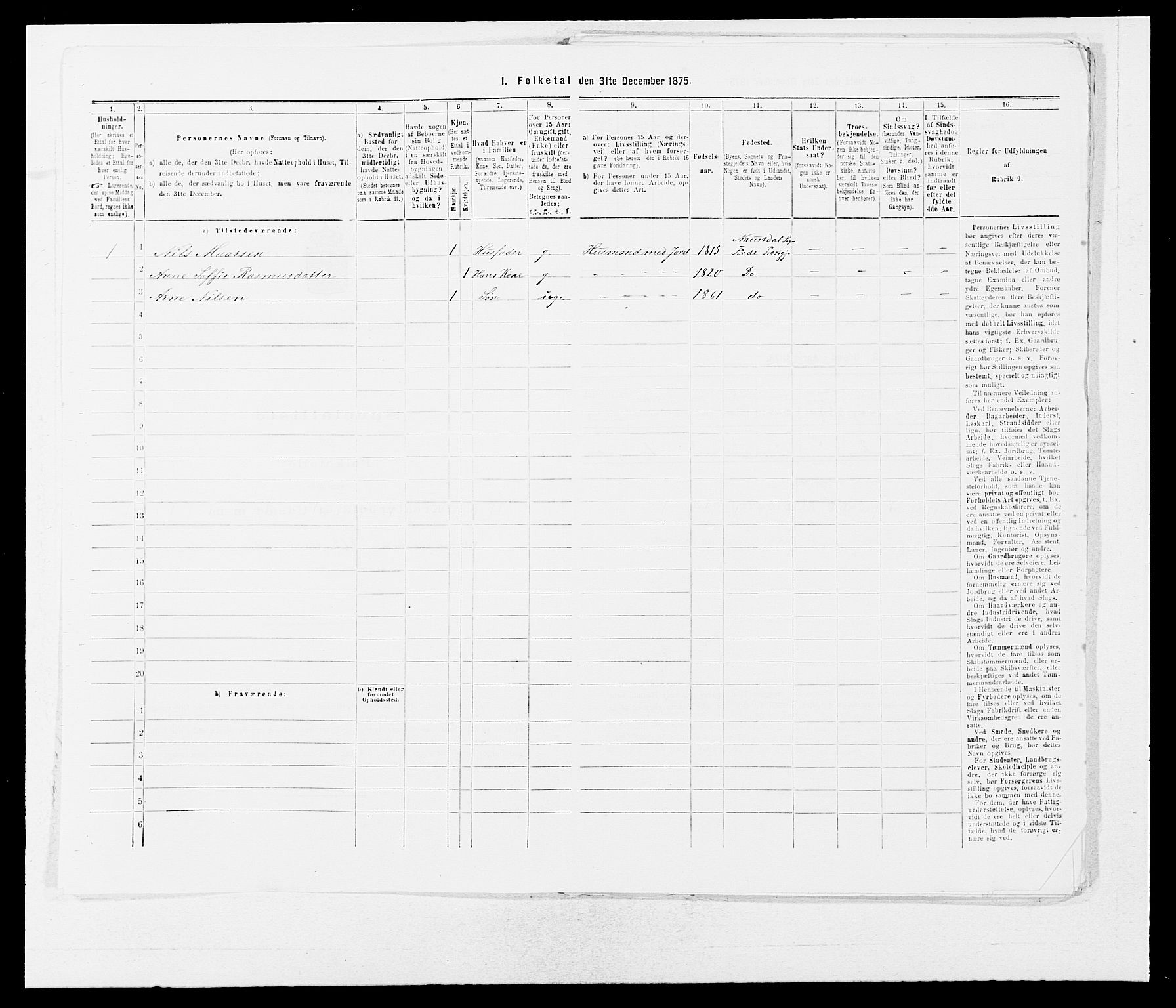 SAB, 1875 census for 1432P Førde, 1875, p. 1324