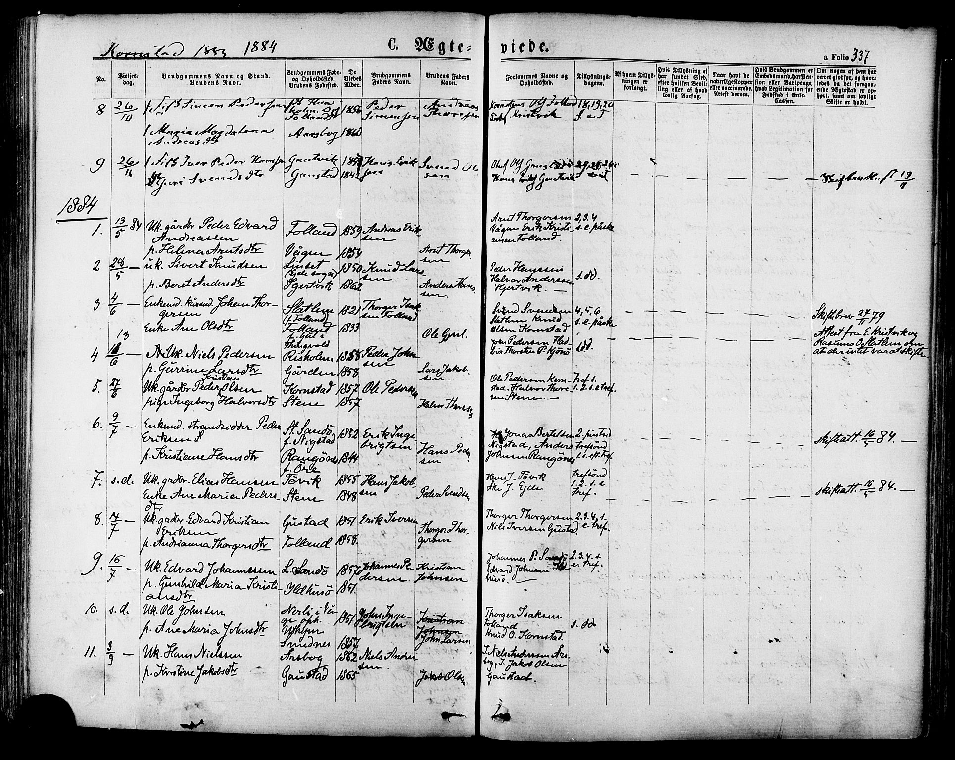 Ministerialprotokoller, klokkerbøker og fødselsregistre - Møre og Romsdal, AV/SAT-A-1454/568/L0806: Parish register (official) no. 568A12 /2, 1878-1884, p. 337