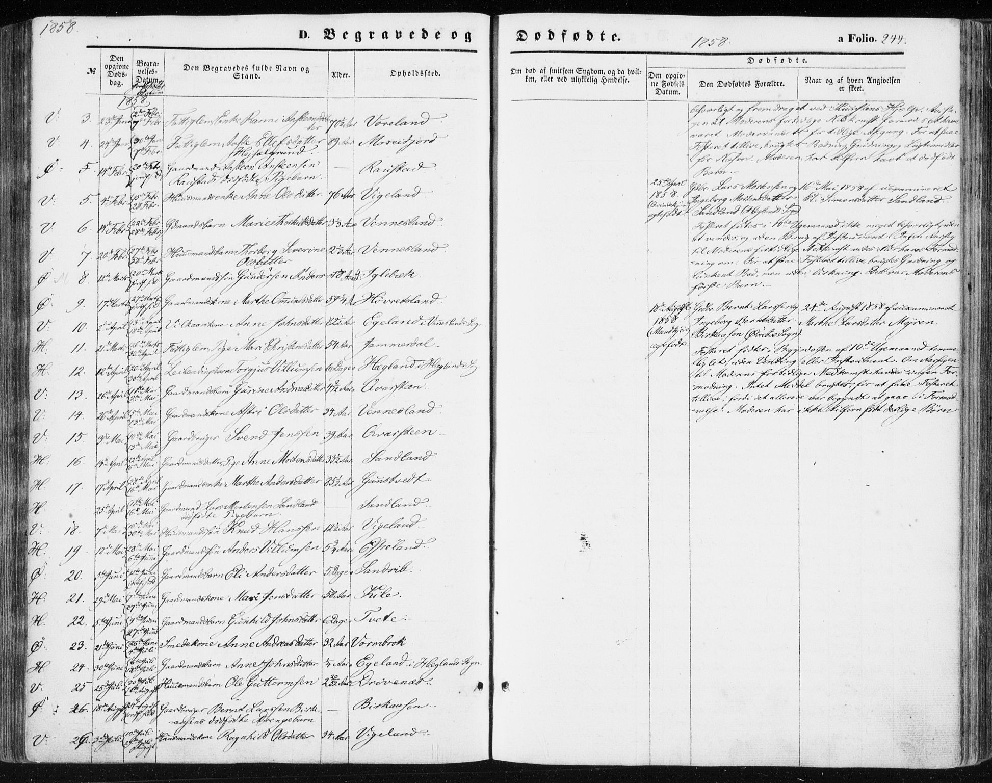 Vennesla sokneprestkontor, AV/SAK-1111-0045/Fa/Fac/L0007: Parish register (official) no. A 7, 1855-1873, p. 244