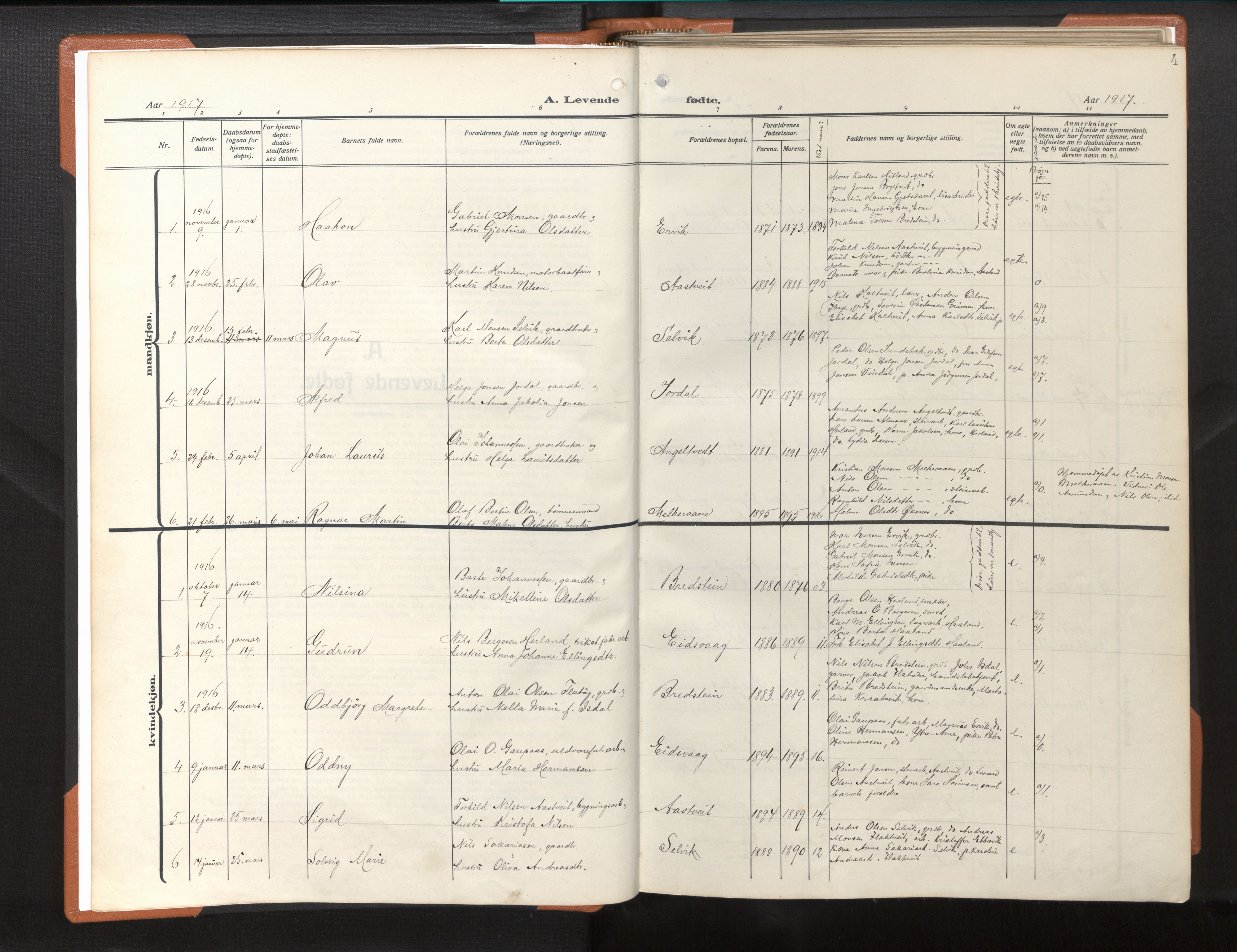 Hamre sokneprestembete, AV/SAB-A-75501/H/Ha/Haa/Haad/L0003: Parish register (official) no. D 3, 1916-1940, p. 4